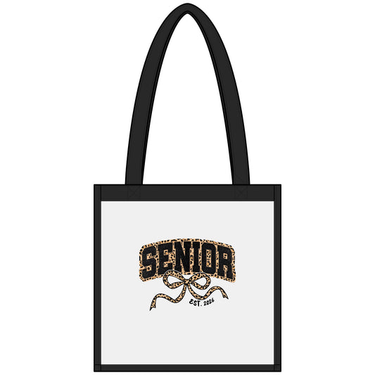 Senior Leopard Print Clear Stadium Tote — Senior Class Est. 2024 Clear Bag for Games & Graduation