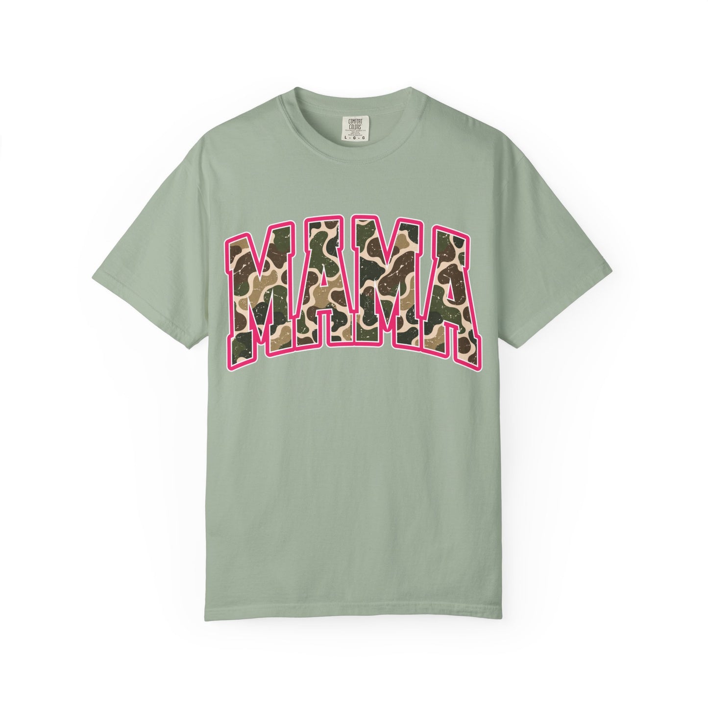 Mama Leopard Print Pink Outline "MAMA" T-Shirt
