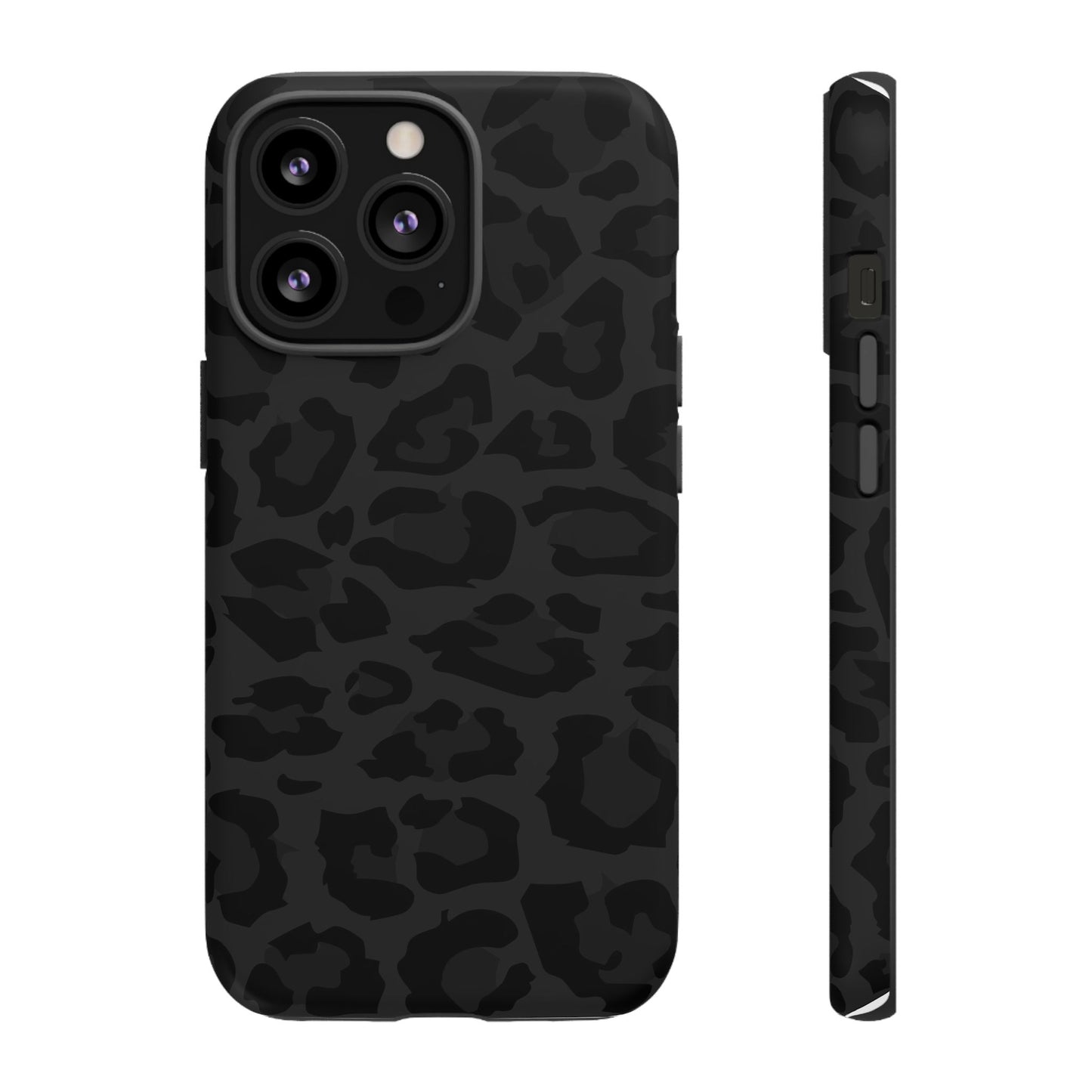 Black Leopard Print Tough Phone Case