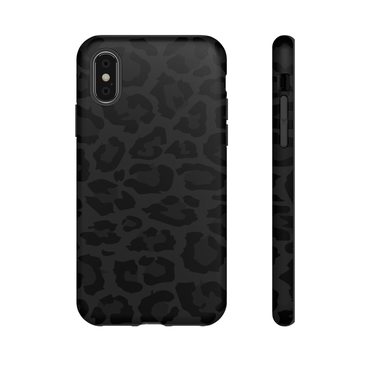 Black Leopard Print Tough Phone Case