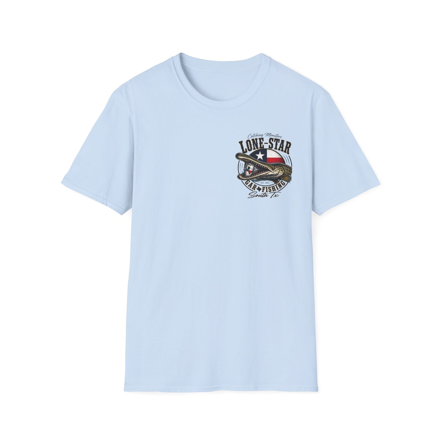 Lone-Star Fishing T-Shirt — "Catching Monster" Texas Flag Bass Shirt