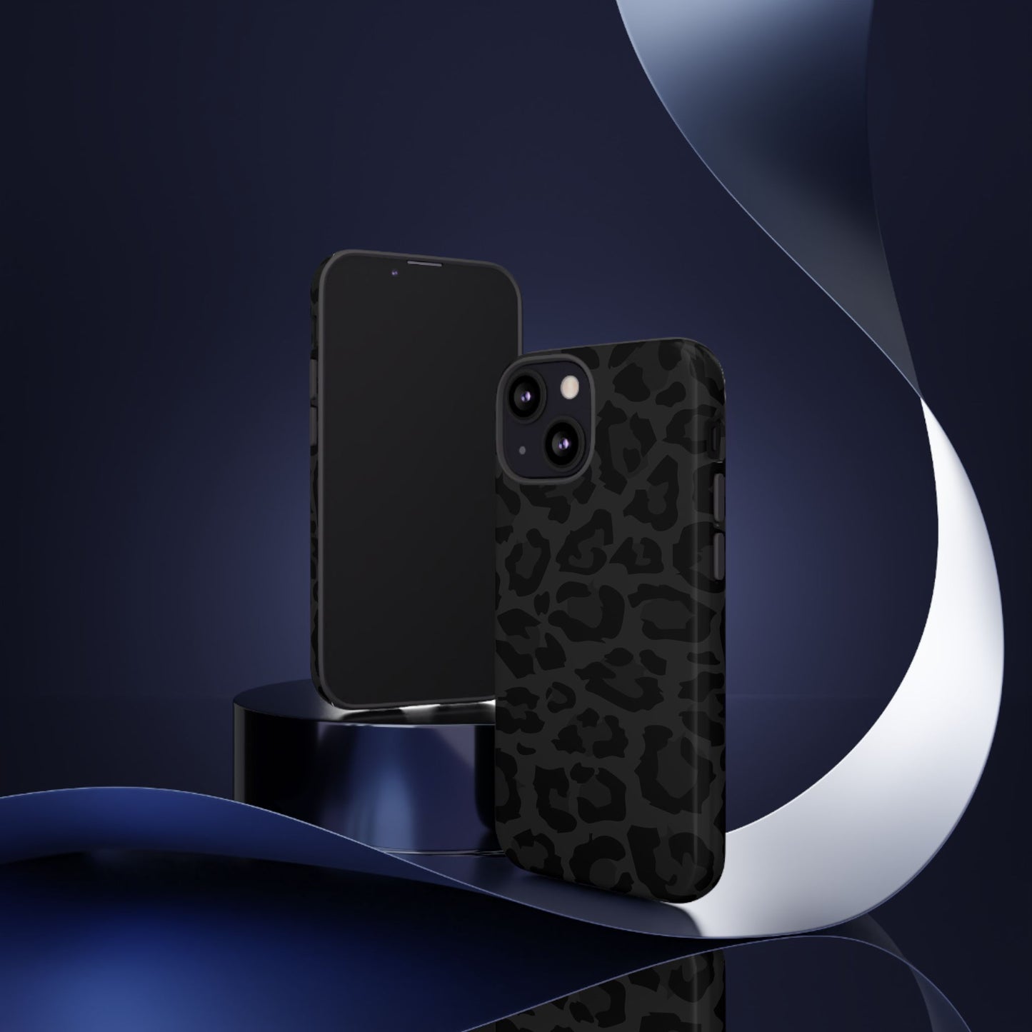 Black Leopard Print Tough Phone Case