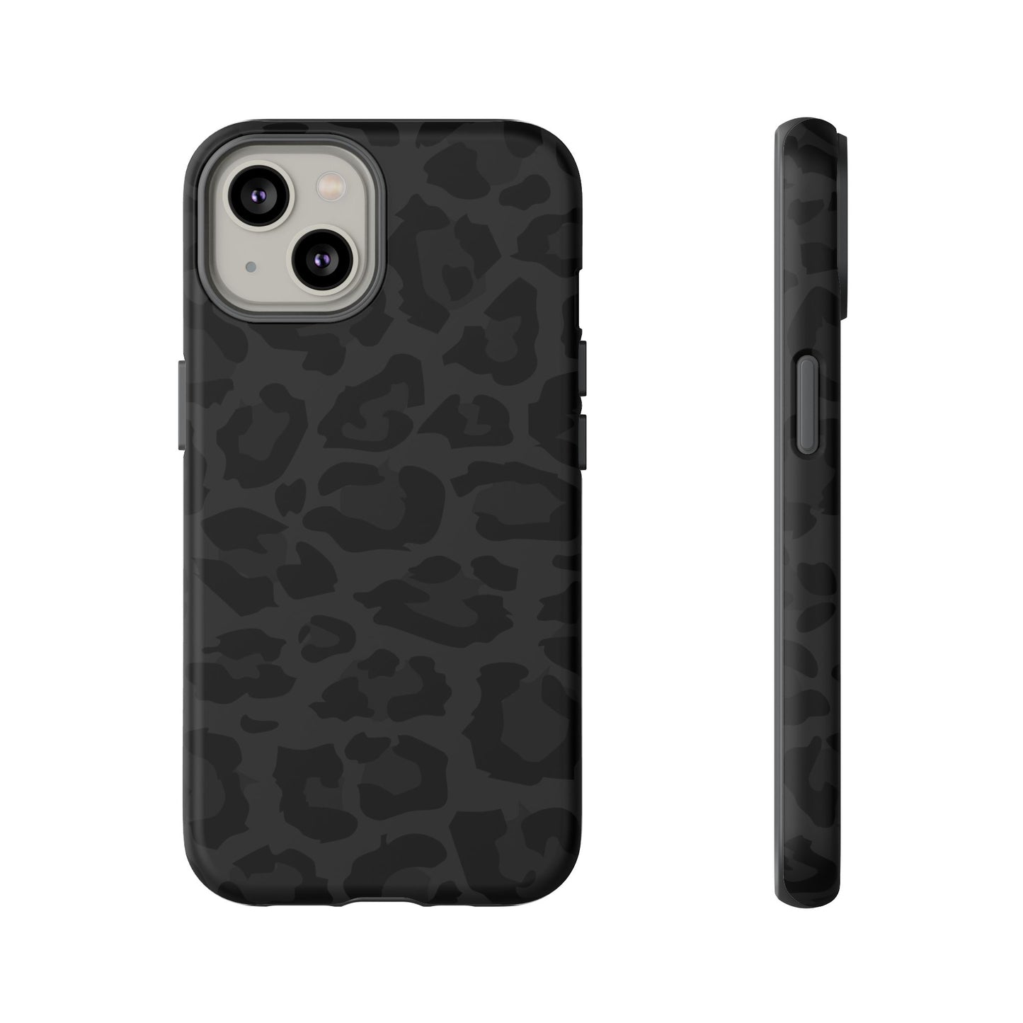 Black Leopard Print Tough Phone Case