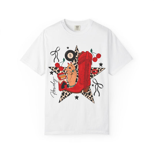Graphic T-Shirt Cowgirl Boot & Star Design