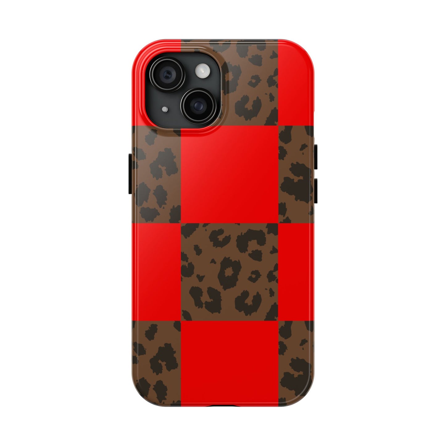 Red Buffalo Plaid Leopard Tough Phone Case