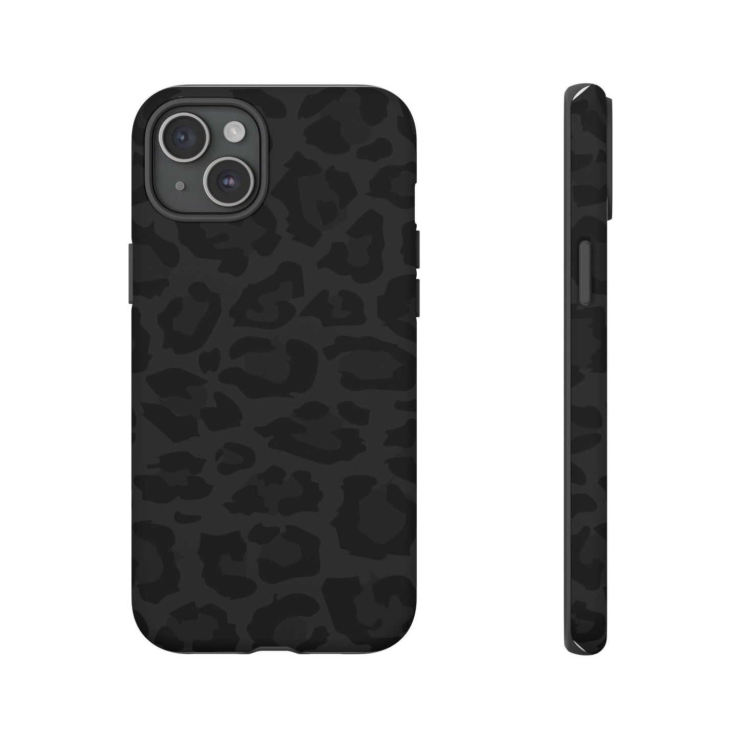Black Leopard Print Tough Phone Case
