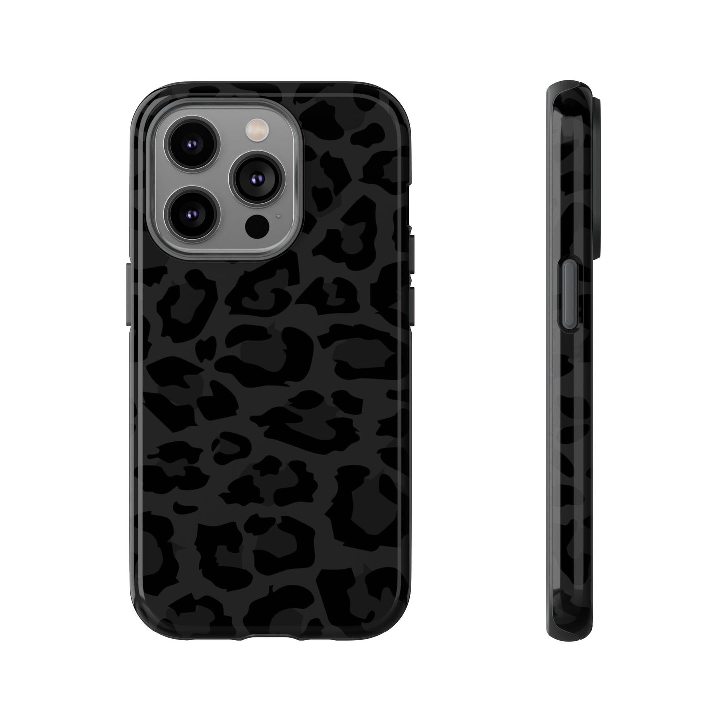 Black Leopard Print Tough Phone Case