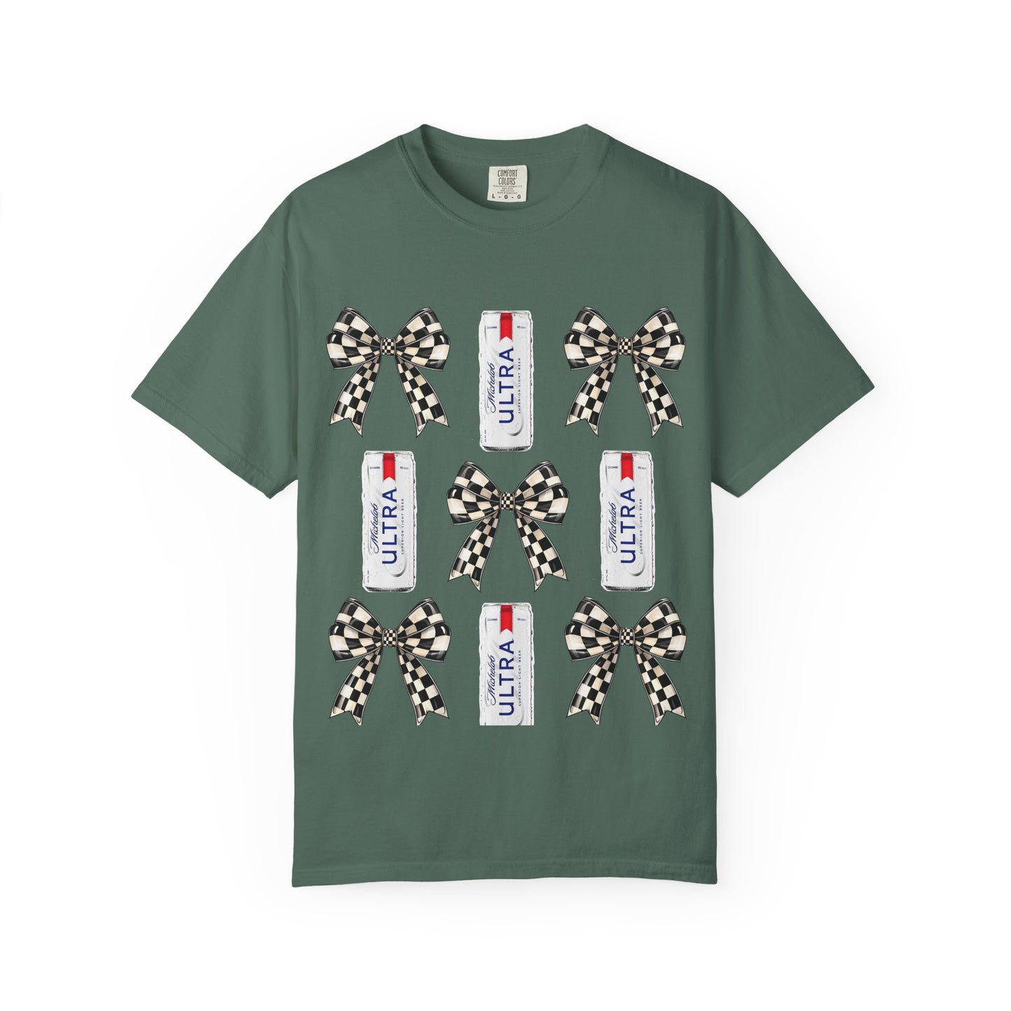 Checkered Bow & Can Graphic T-Shirt