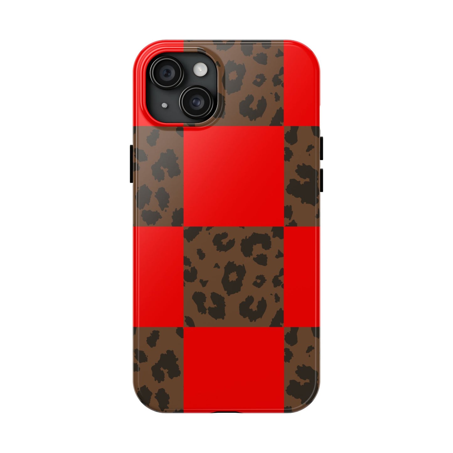 Red Buffalo Plaid Leopard Tough Phone Case