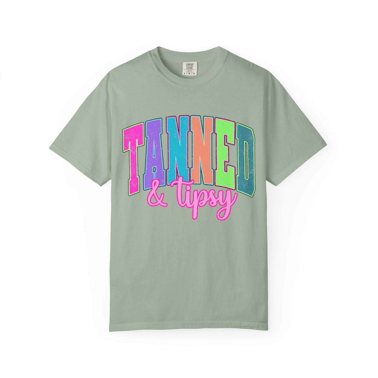 "Tanned & Tipsy" Colorful Beach Graphic Tee