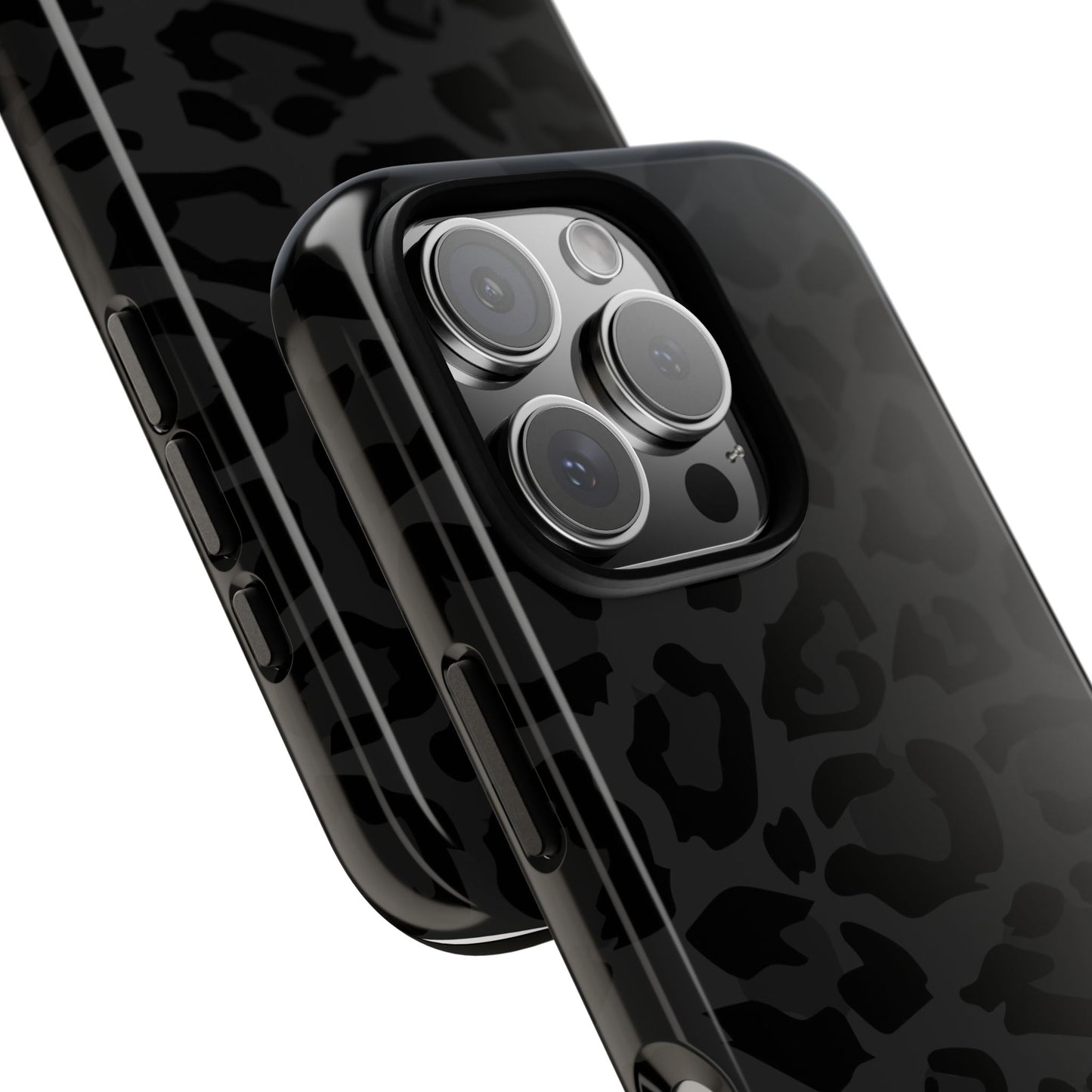 Black Leopard Print Tough Phone Case