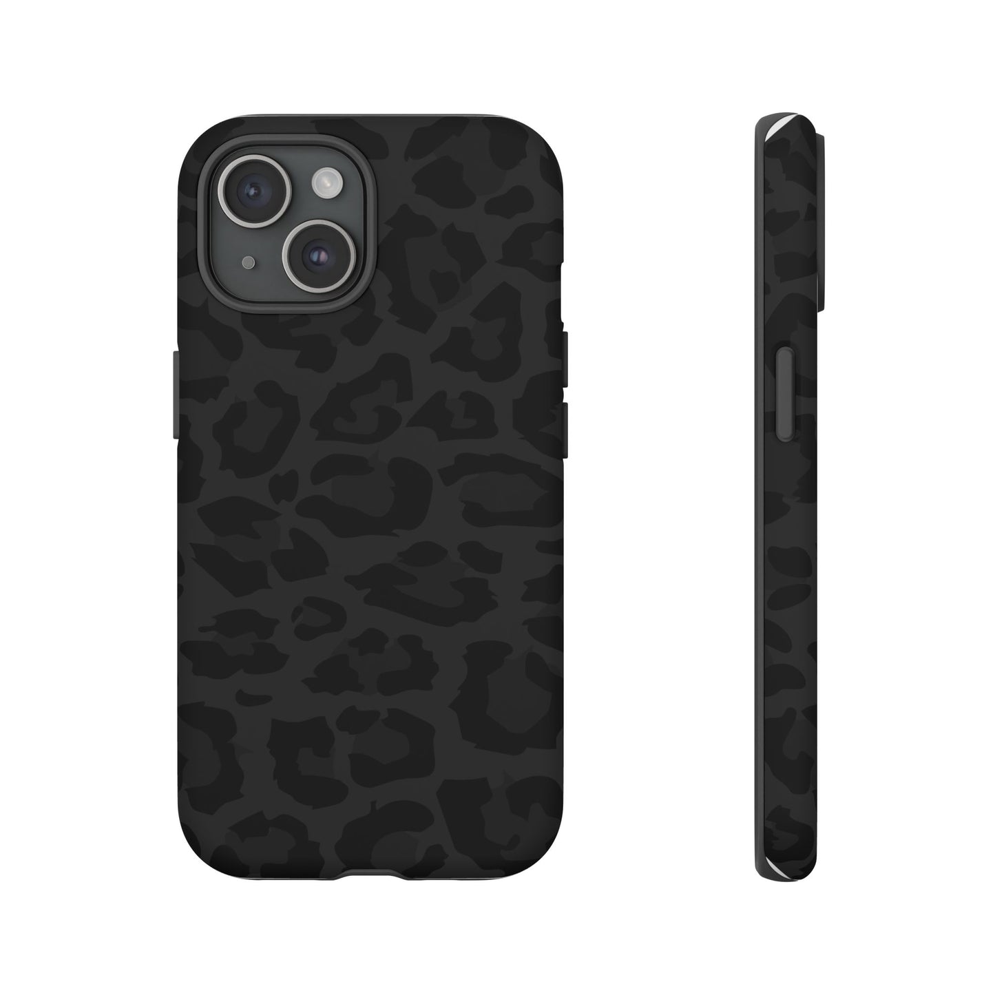 Black Leopard Print Tough Phone Case