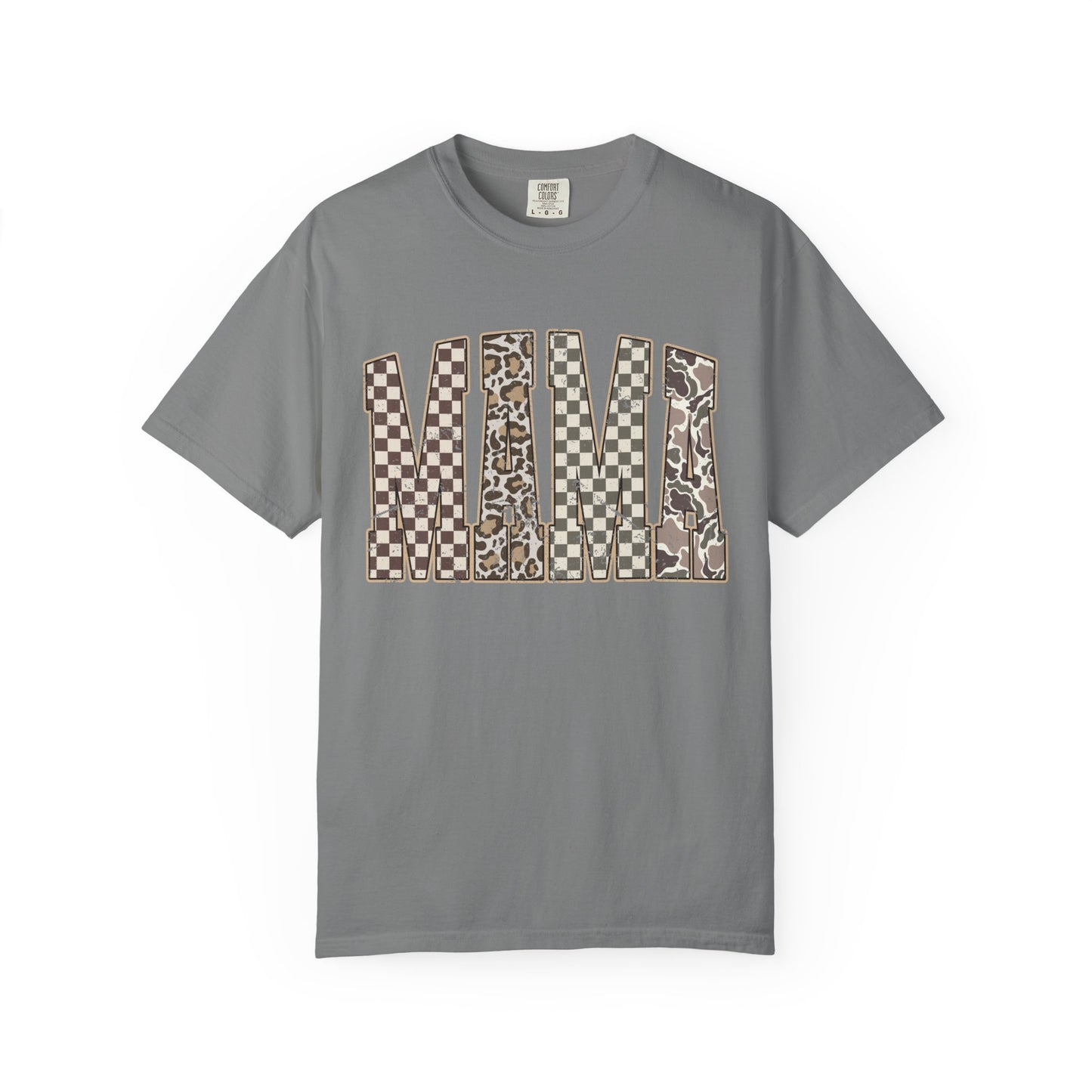 Mama Checkerboard Pattern Tee