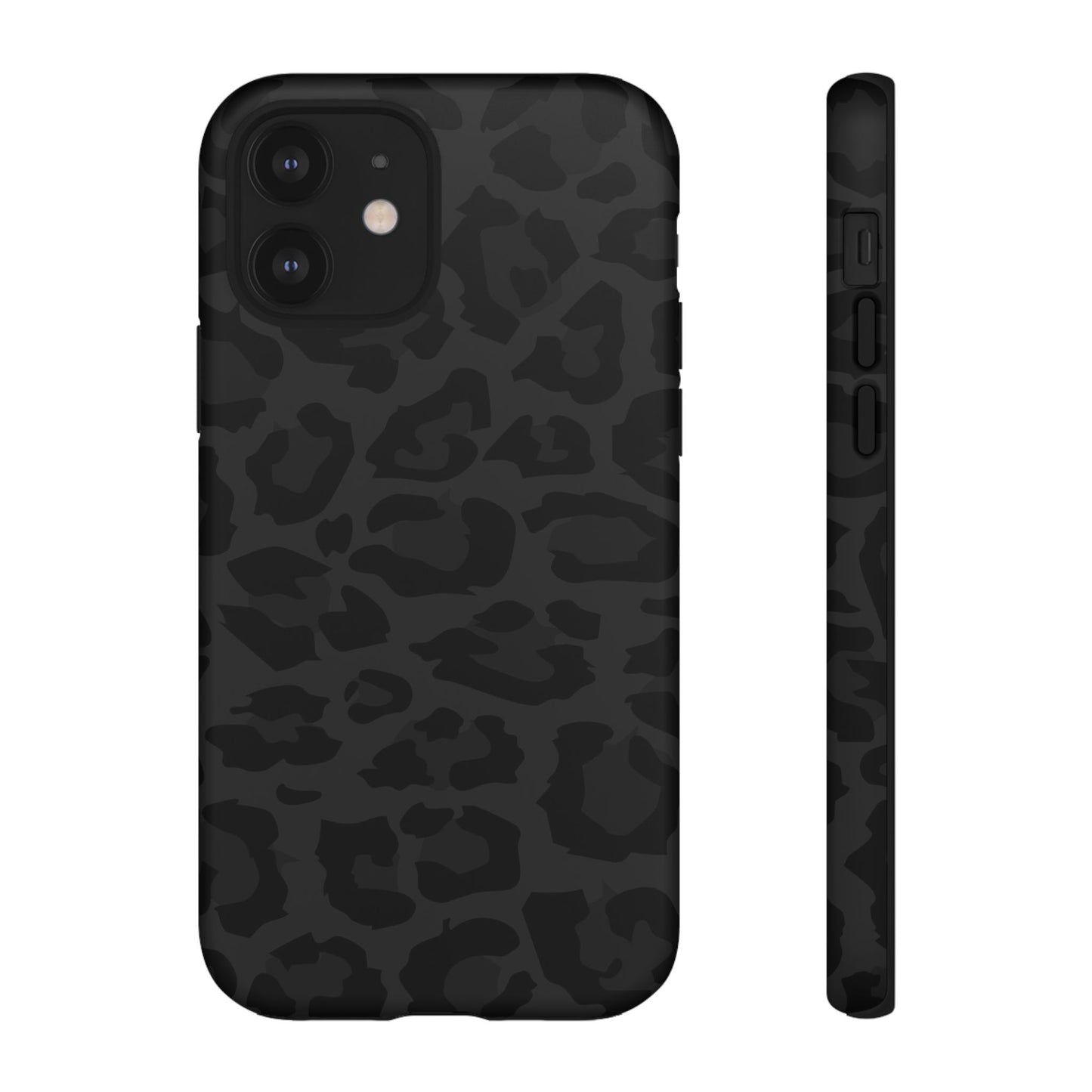 Black Leopard Print Tough Phone Case