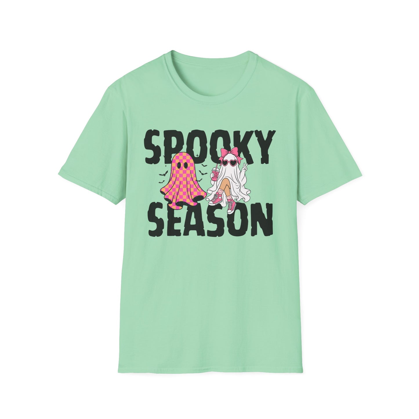 Spooky Season T-Shirt — Cute Ghost & Glam Halloween Tee