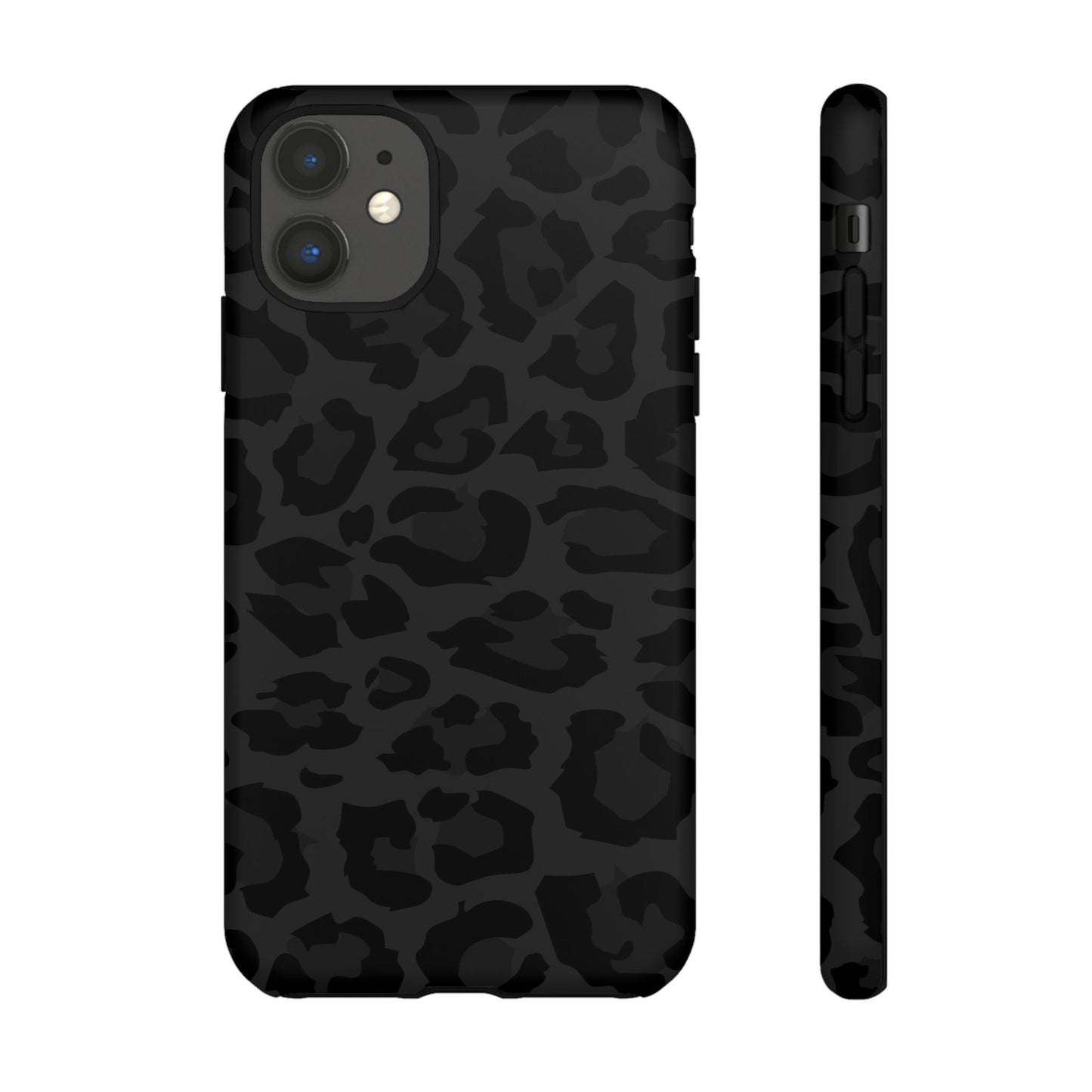 Black Leopard Print Tough Phone Case