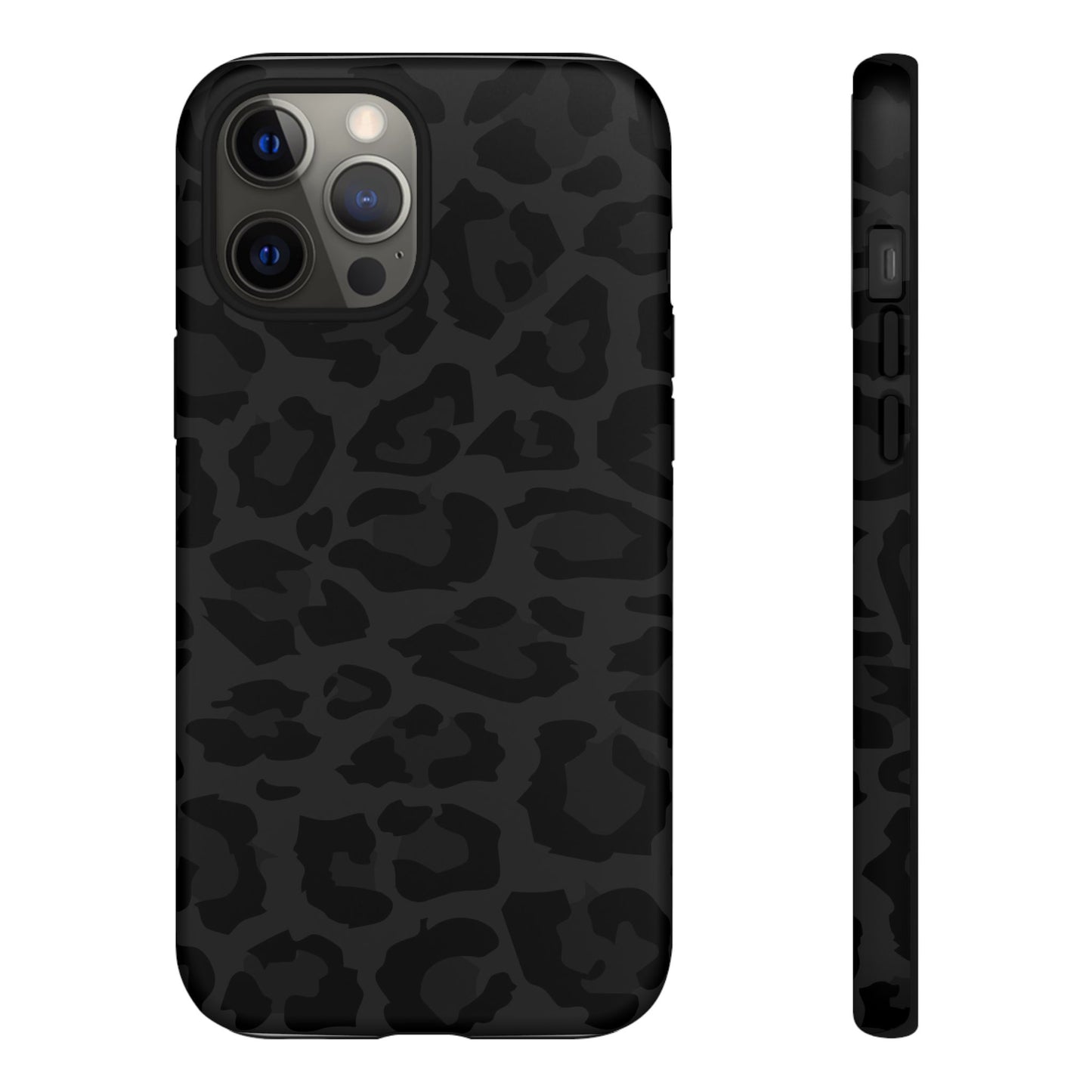 Black Leopard Print Tough Phone Case