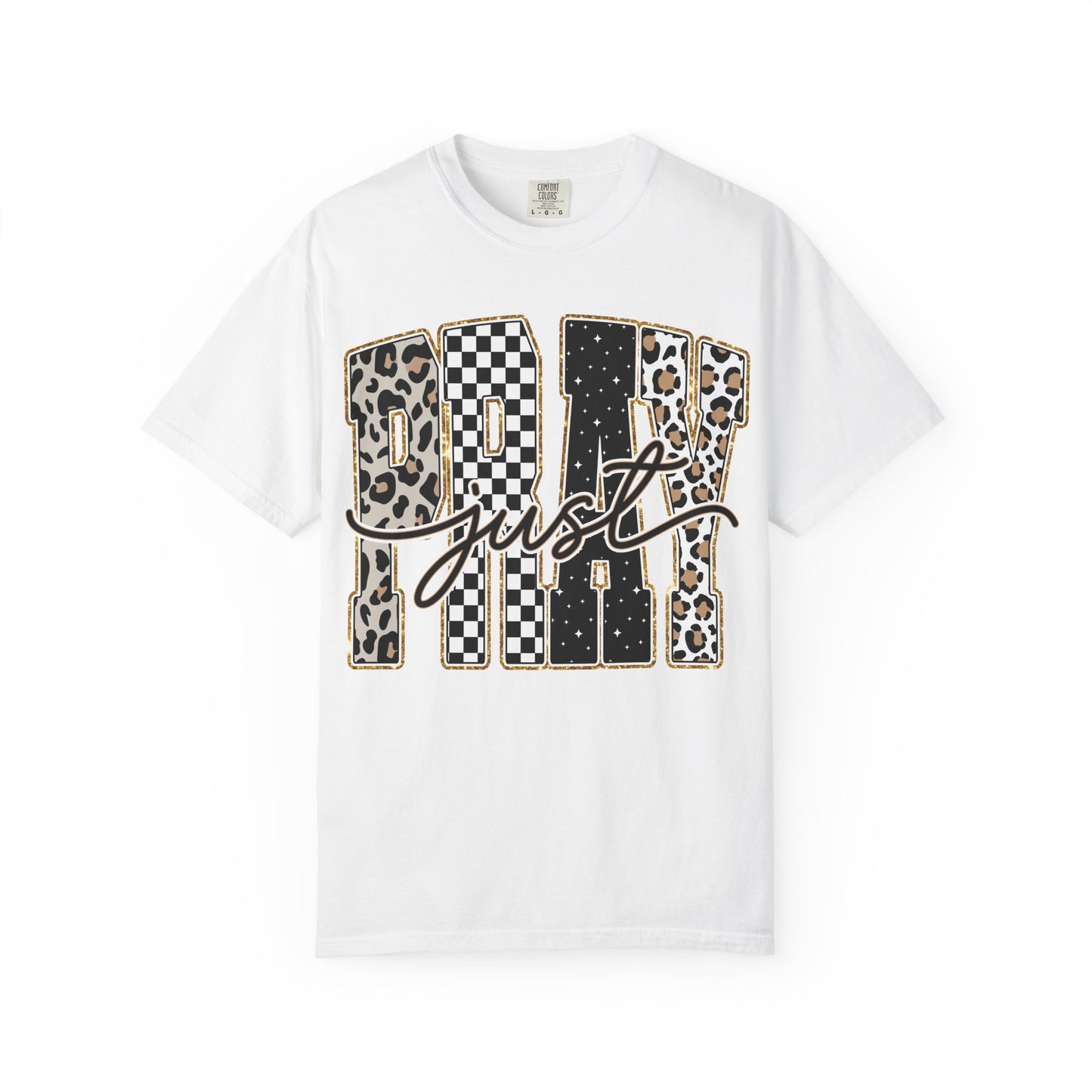 Just Play T-Shirt — Checker & Leopard Graphic Tee