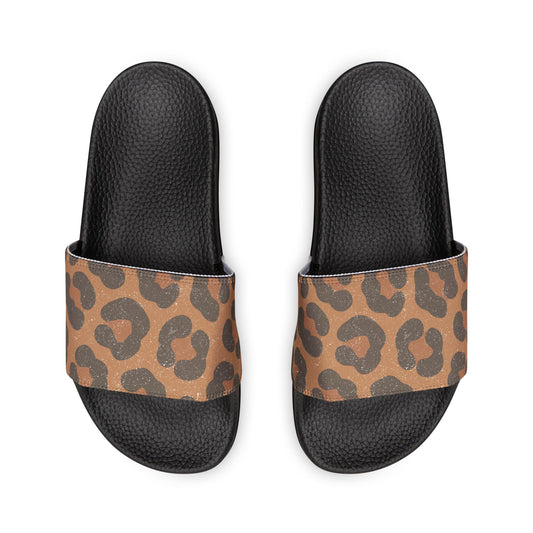 Leopard Print Removable Strap Slide Sandals