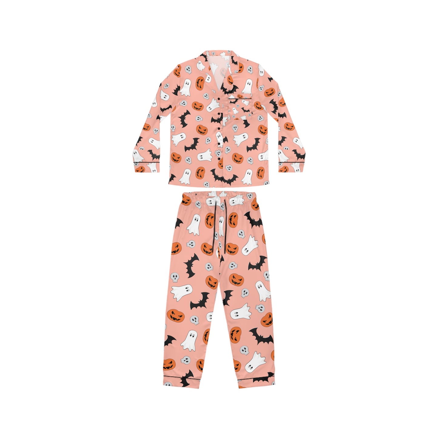 Pink Halloween Satin Pajama Set