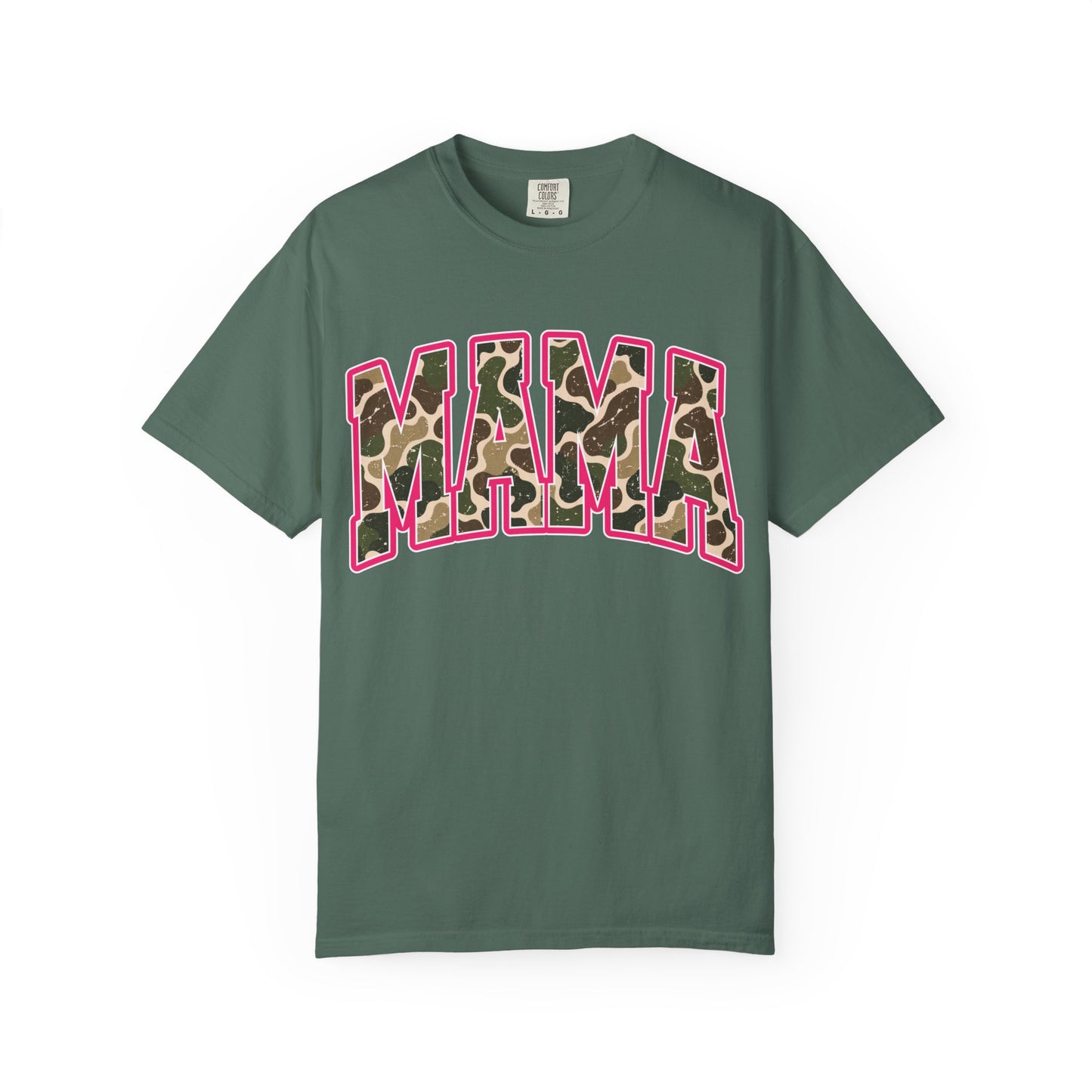 Mama Leopard Print Pink Outline "MAMA" T-Shirt