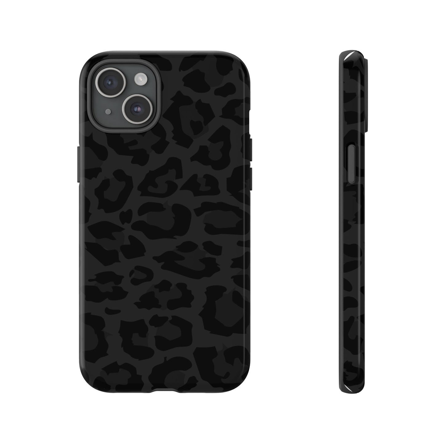 Black Leopard Print Tough Phone Case