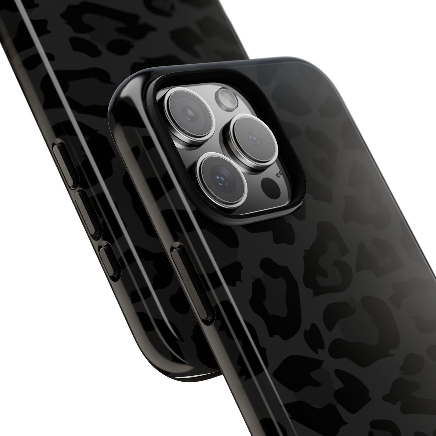 Black Leopard Print Tough Phone Case