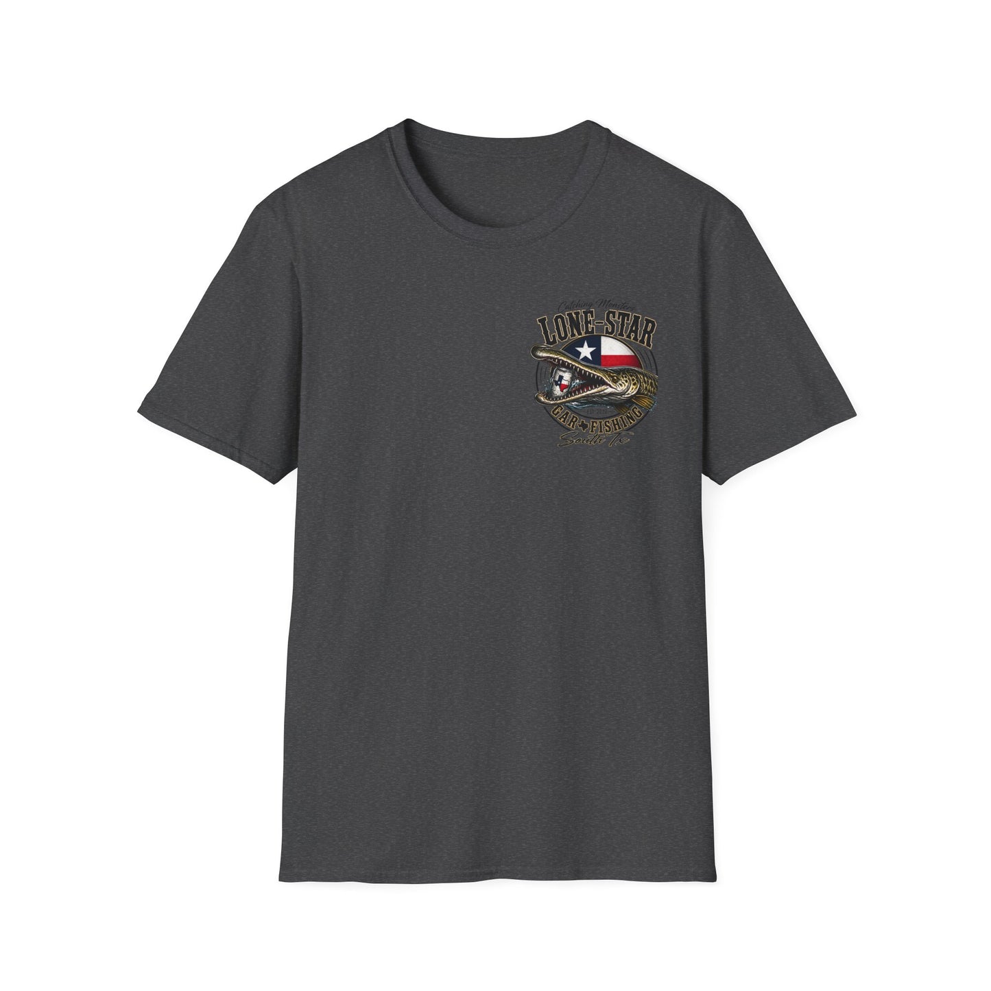 Lone-Star Fishing T-Shirt — "Catching Monster" Texas Flag Bass Shirt