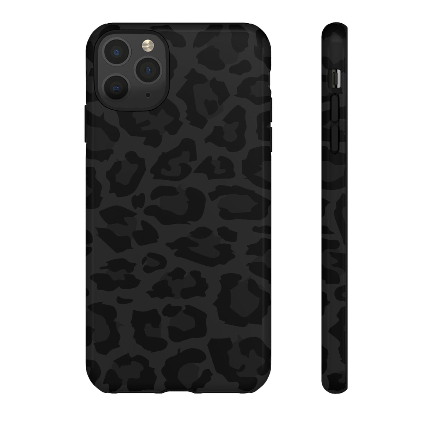 Black Leopard Print Tough Phone Case