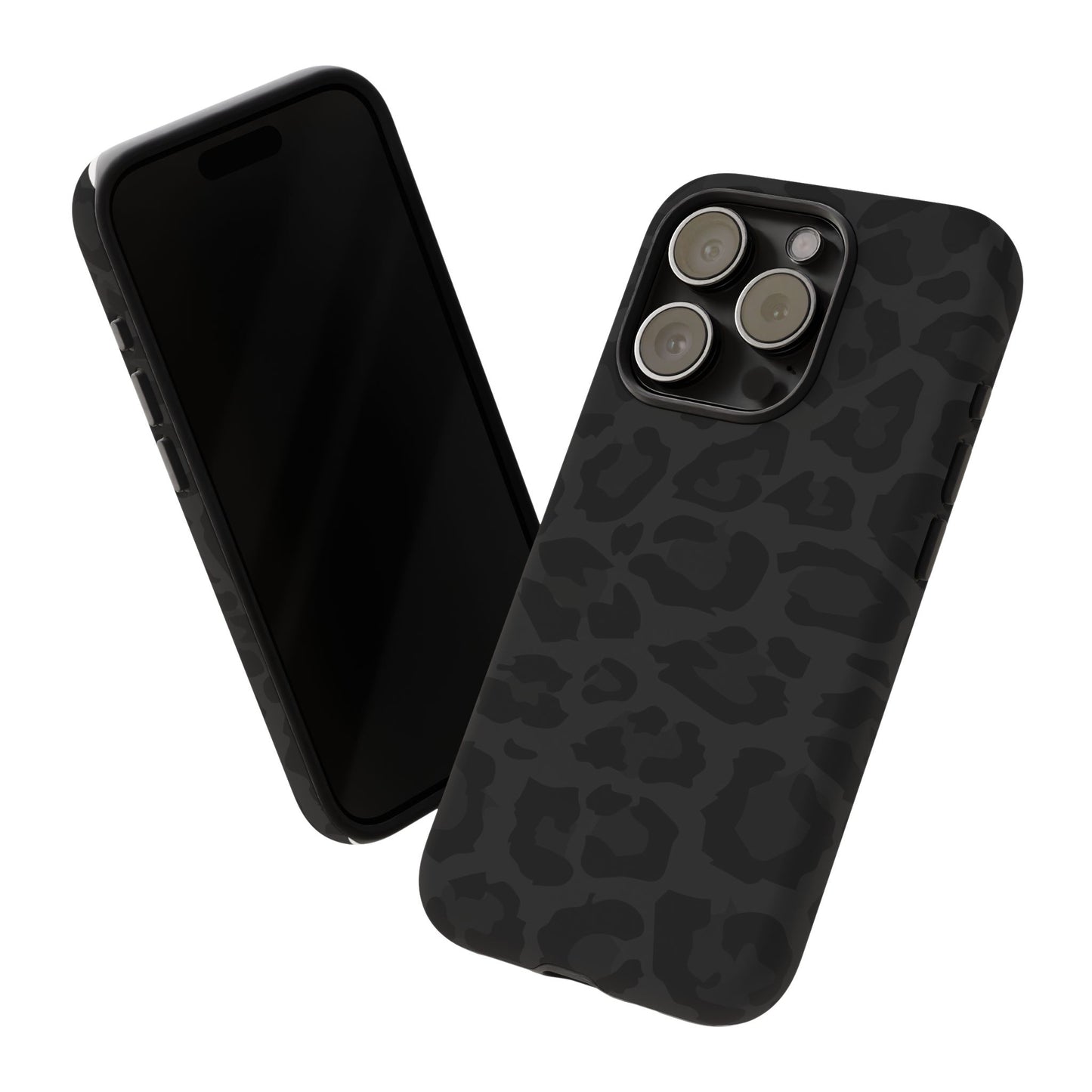 Black Leopard Print Tough Phone Case