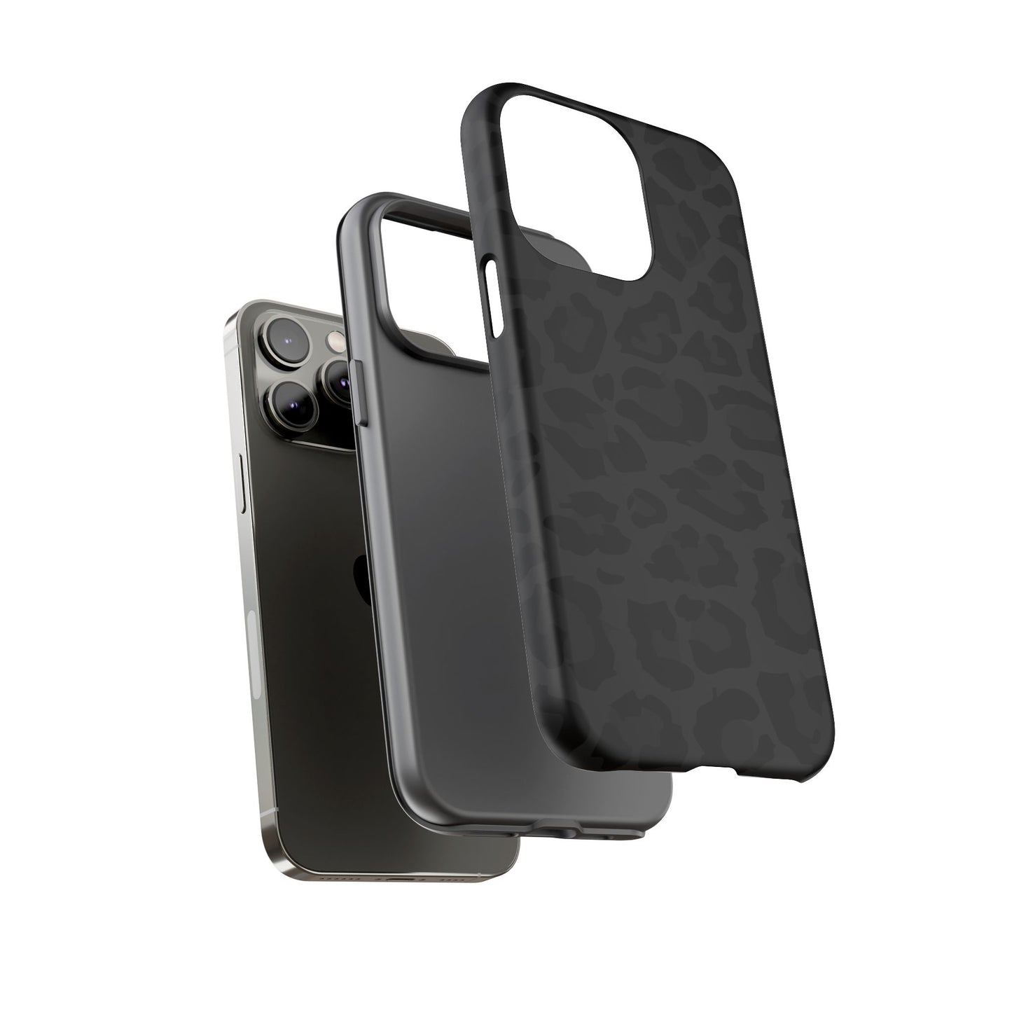 Black Leopard Print Tough Phone Case