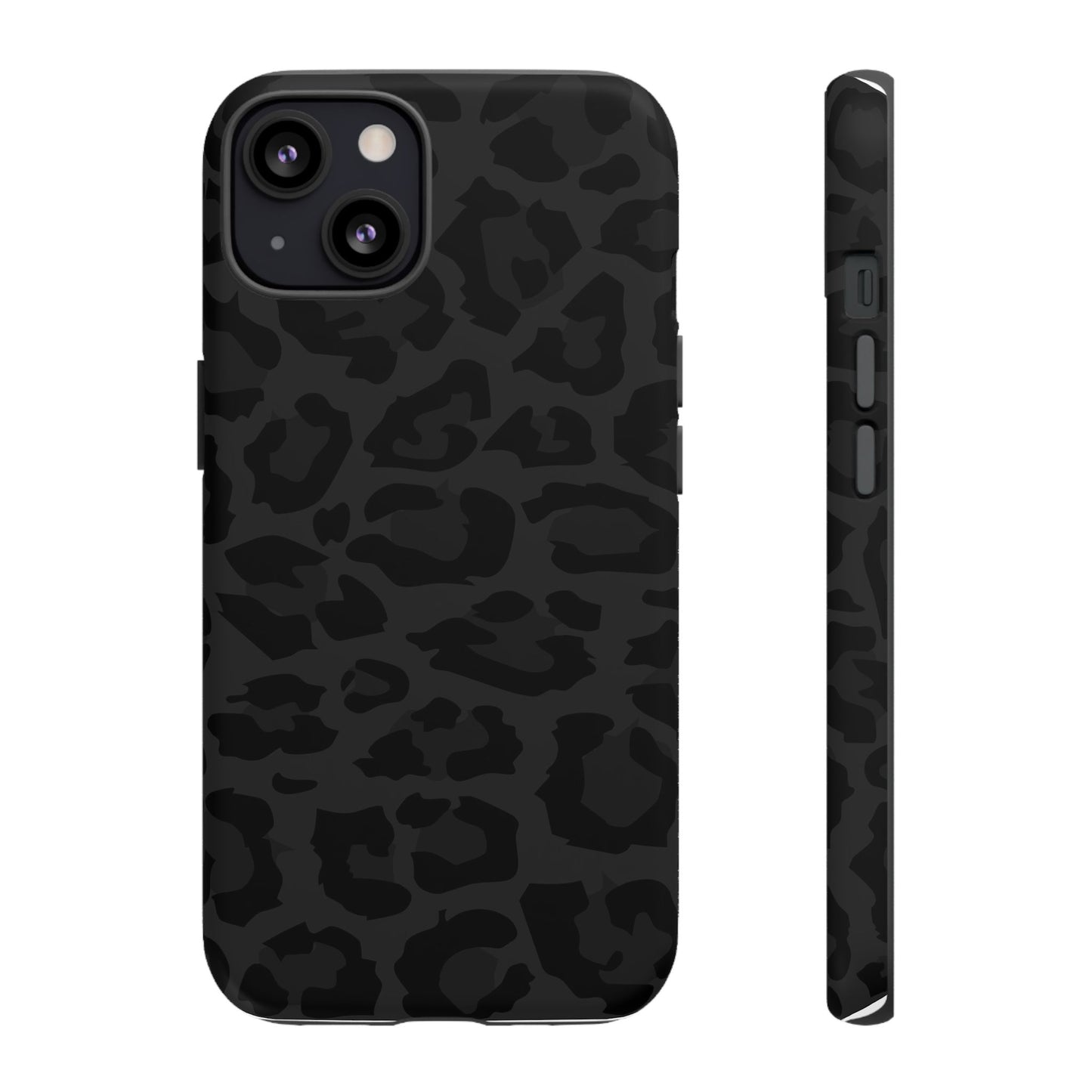Black Leopard Print Tough Phone Case