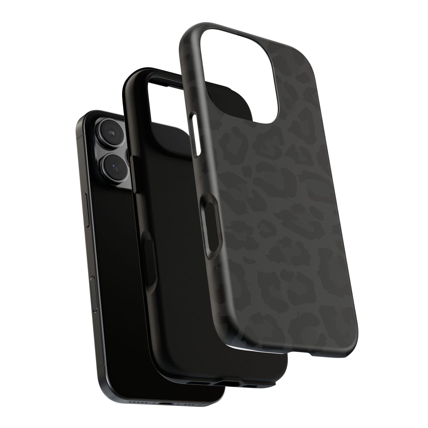 Black Leopard Print Tough Phone Case