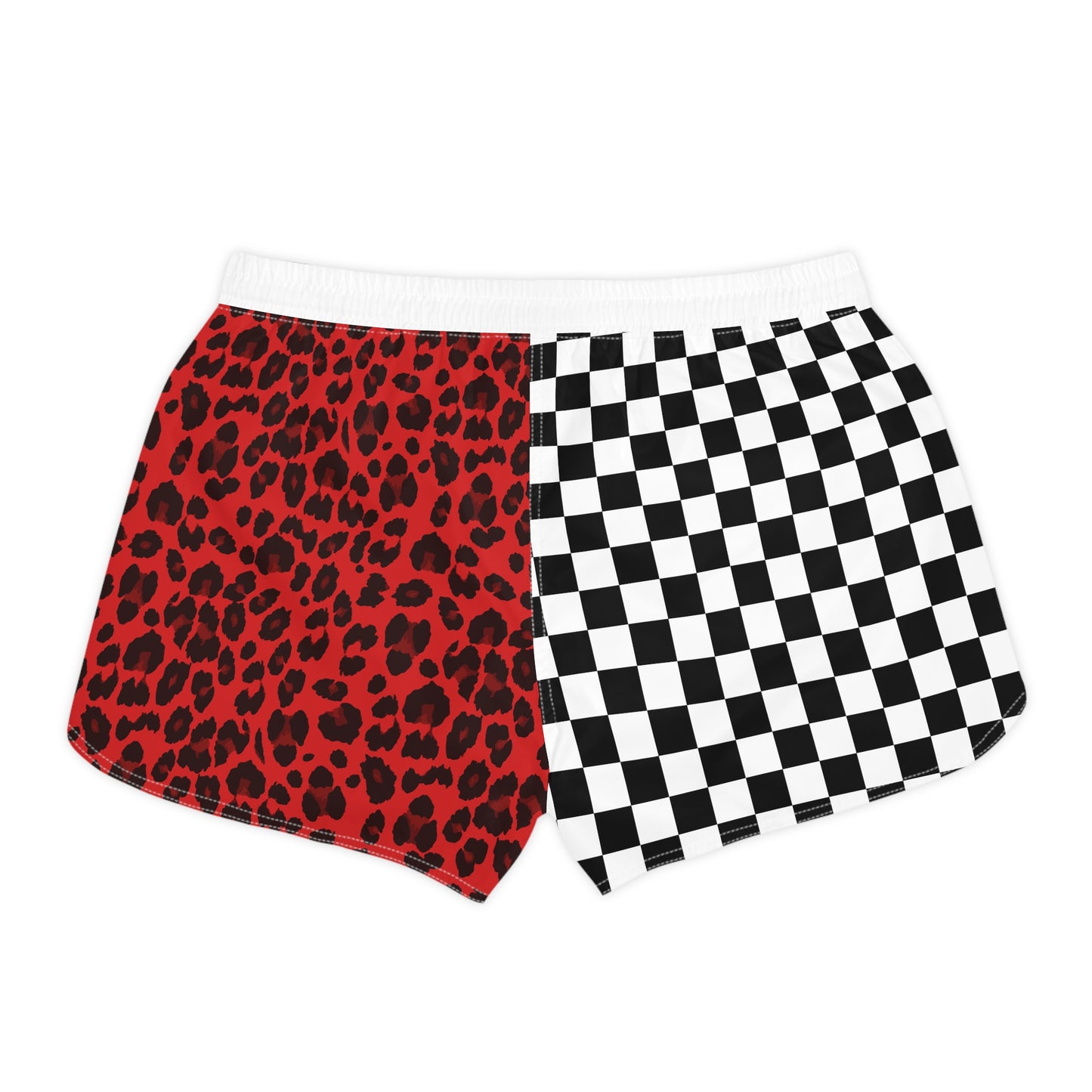 Checkerboard & Red Leopard Women's Casual Shorts