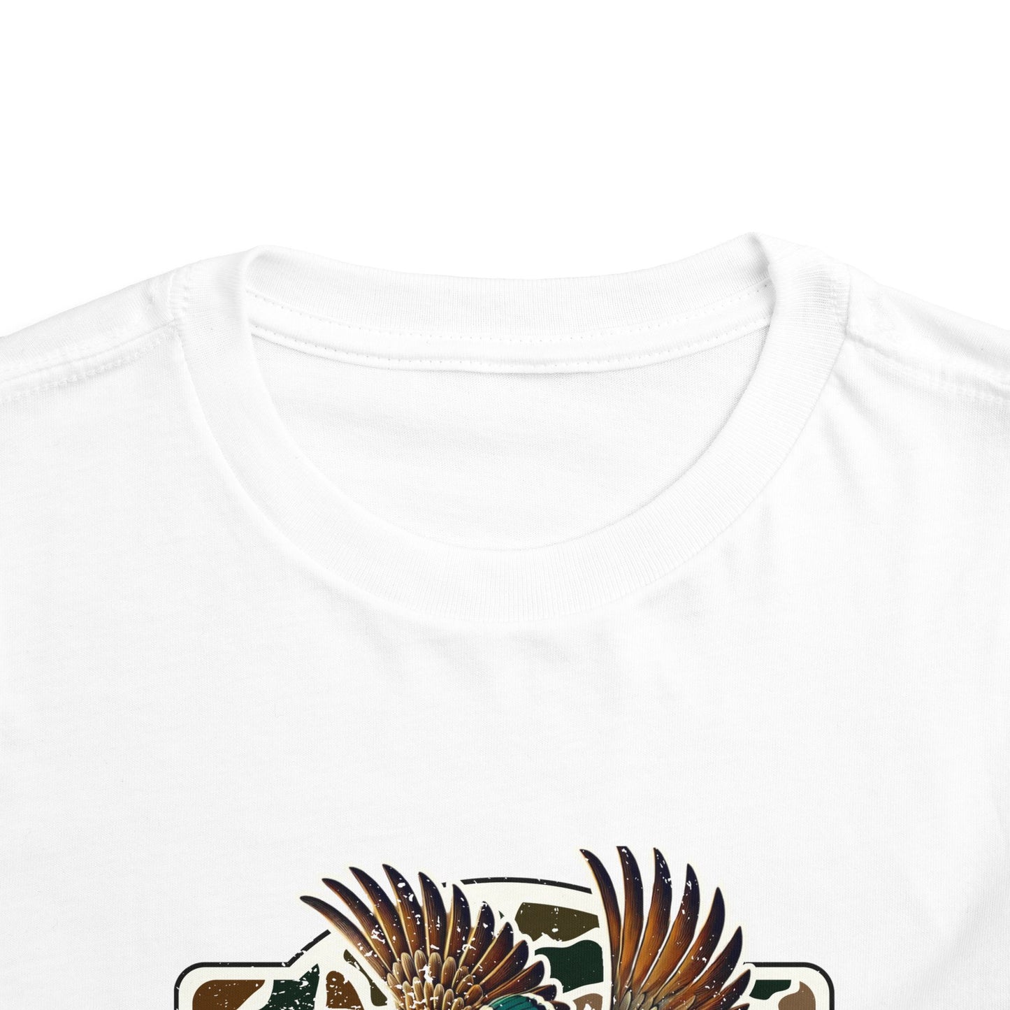 Toddler Tee — Flying Mallard Duck Graphic (Kids Hunting/Camo Outfit)