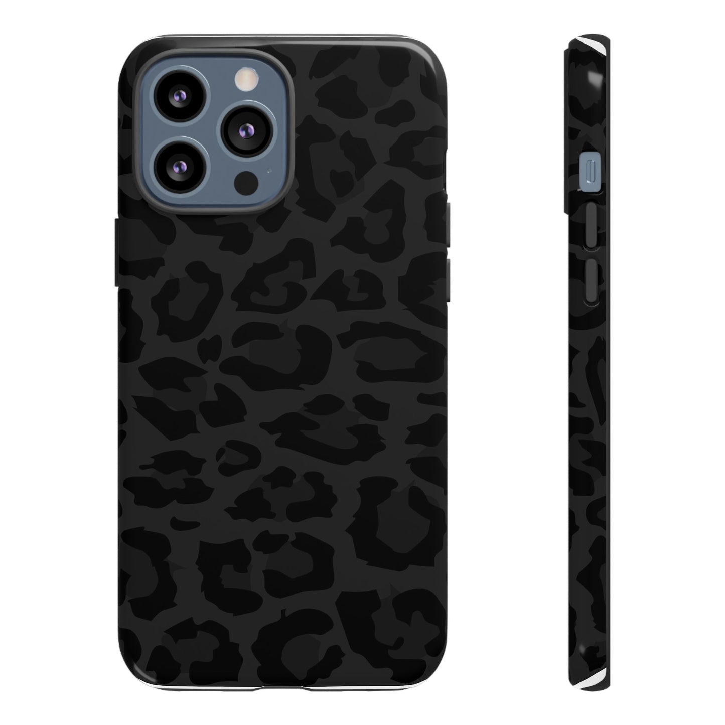 Black Leopard Print Tough Phone Case