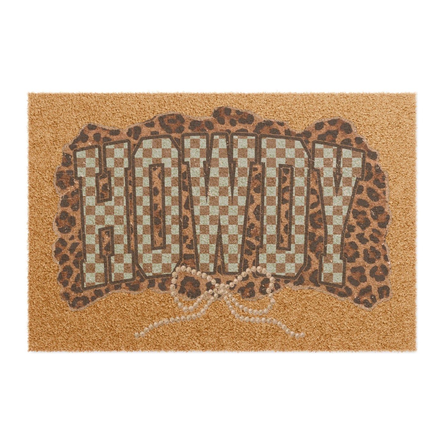 Doormat — Leopard Plaid 'Howdy' Welcome Mat