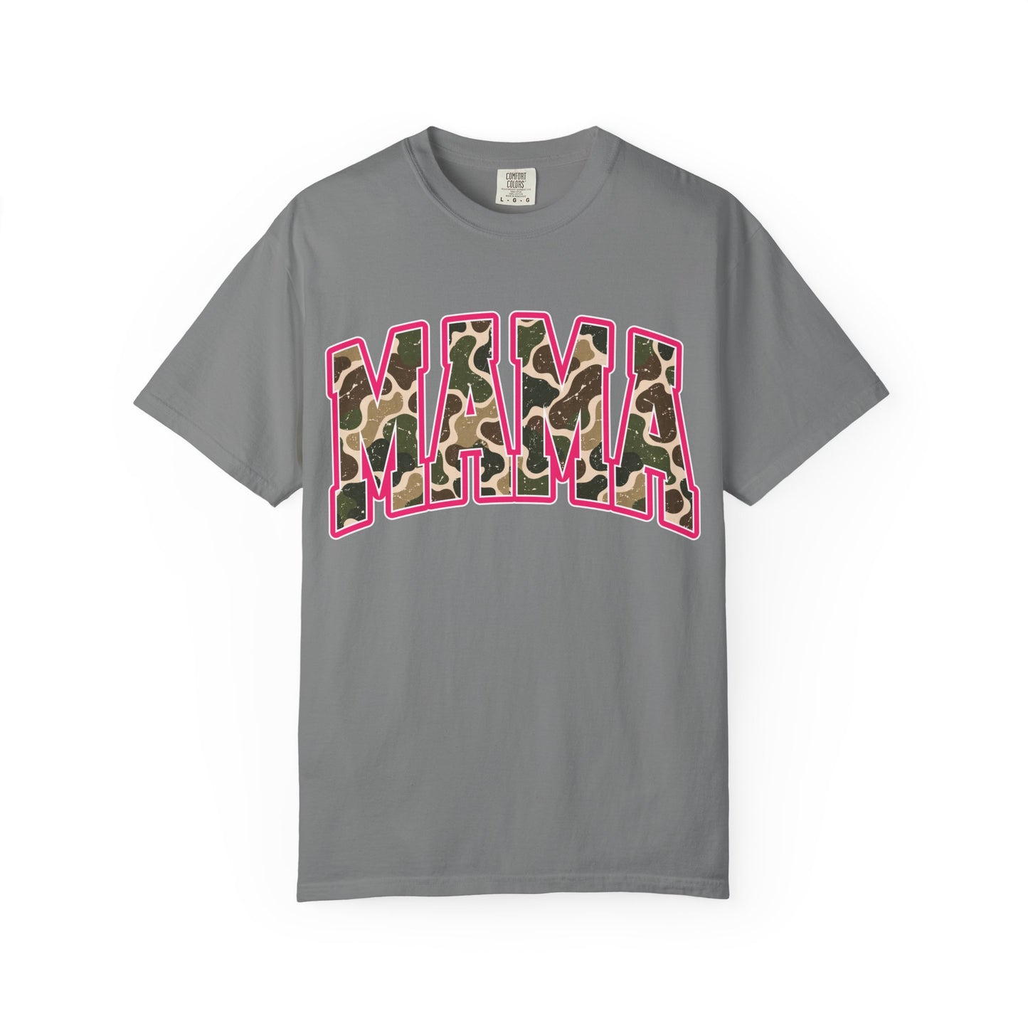 Mama Leopard Print Pink Outline "MAMA" T-Shirt