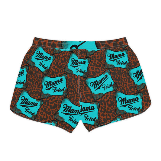 Mama Tried Leopard Print Casual Shorts