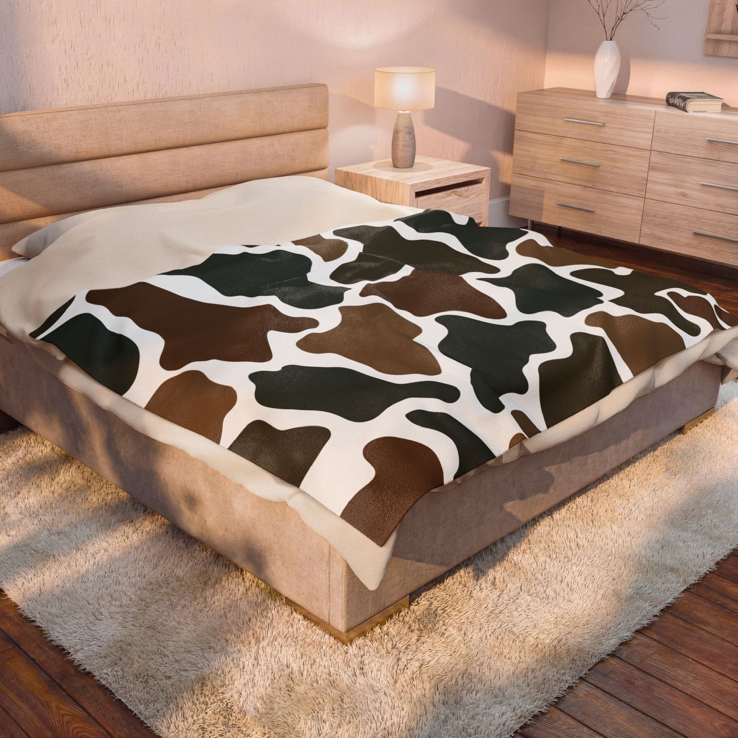 Cozy Green & Brown Camo Throw