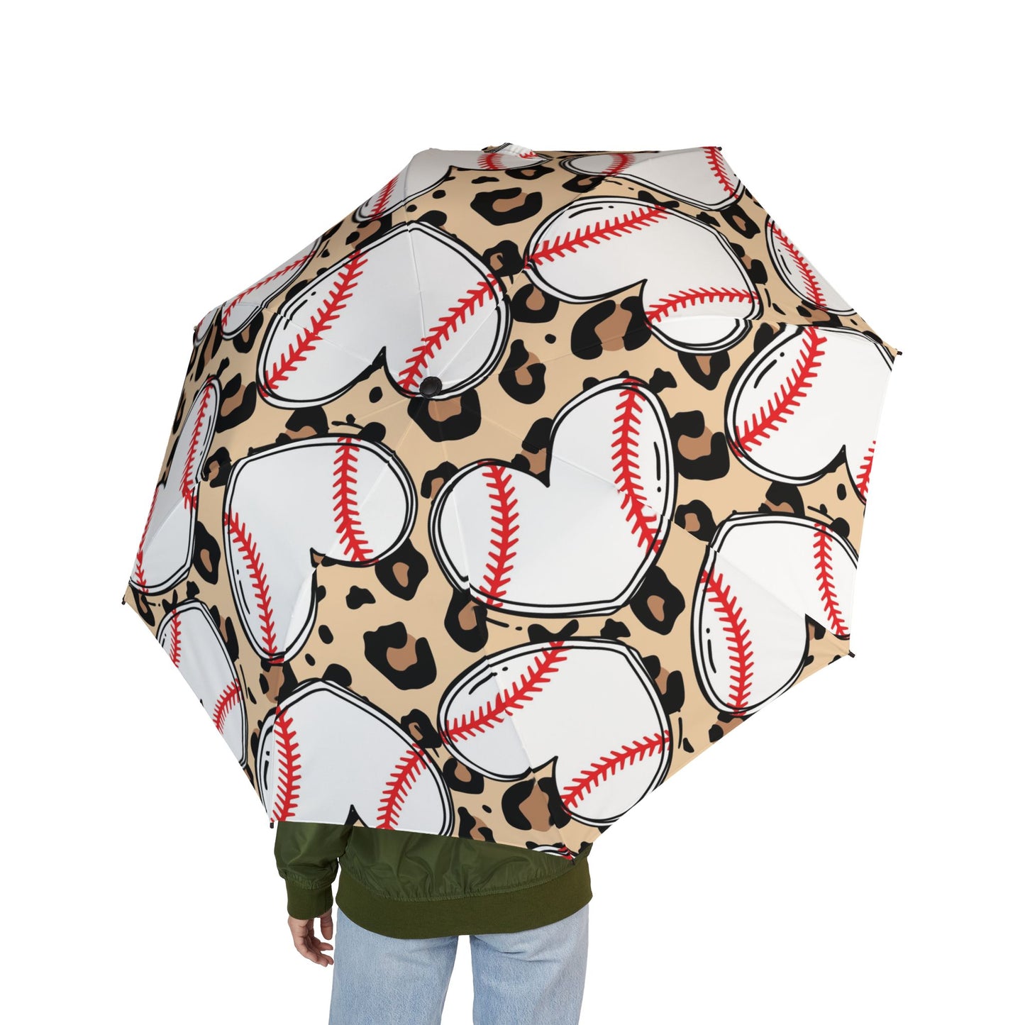 Leopard Baseball Foldable Umbrella