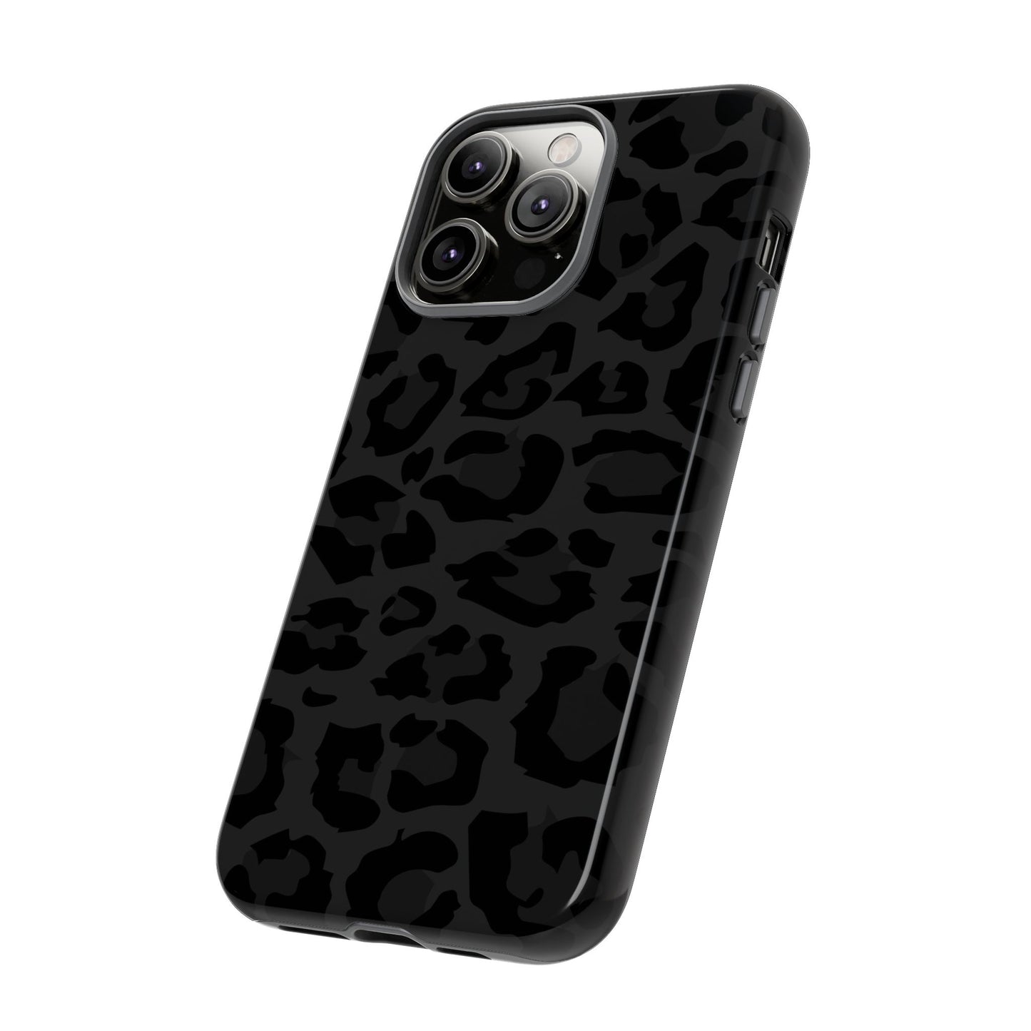 Black Leopard Print Tough Phone Case