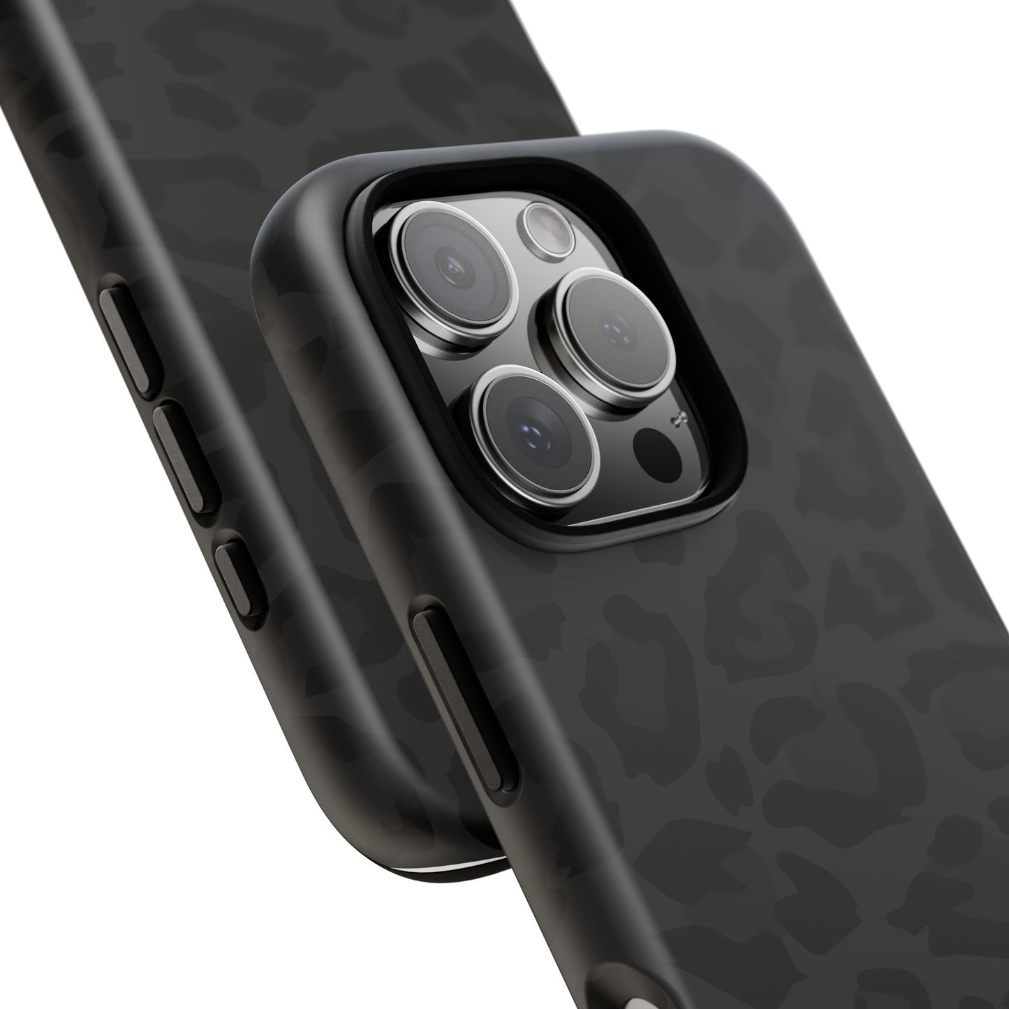 Black Leopard Print Tough Phone Case
