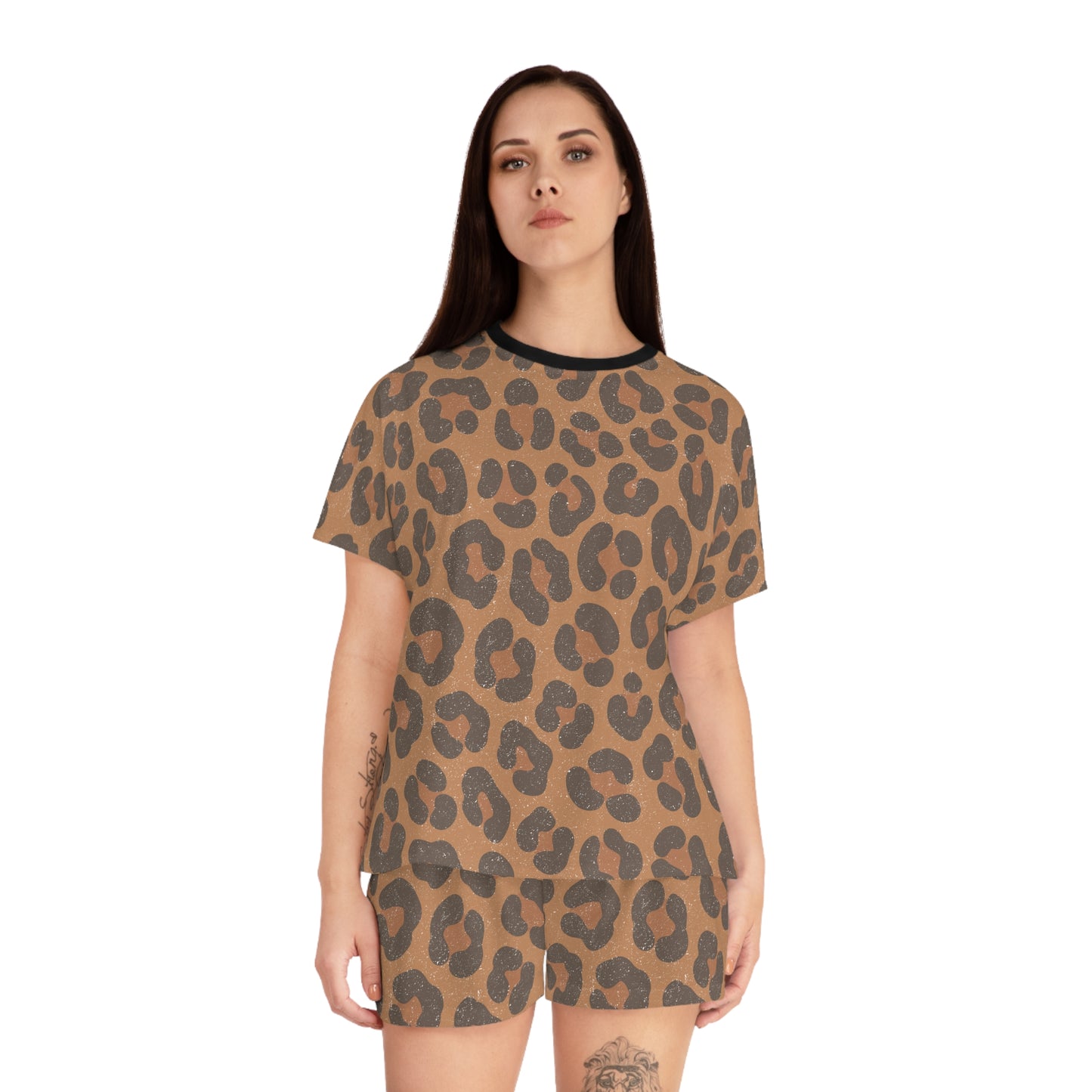 Leopard Print Women's Short Pajama Set
