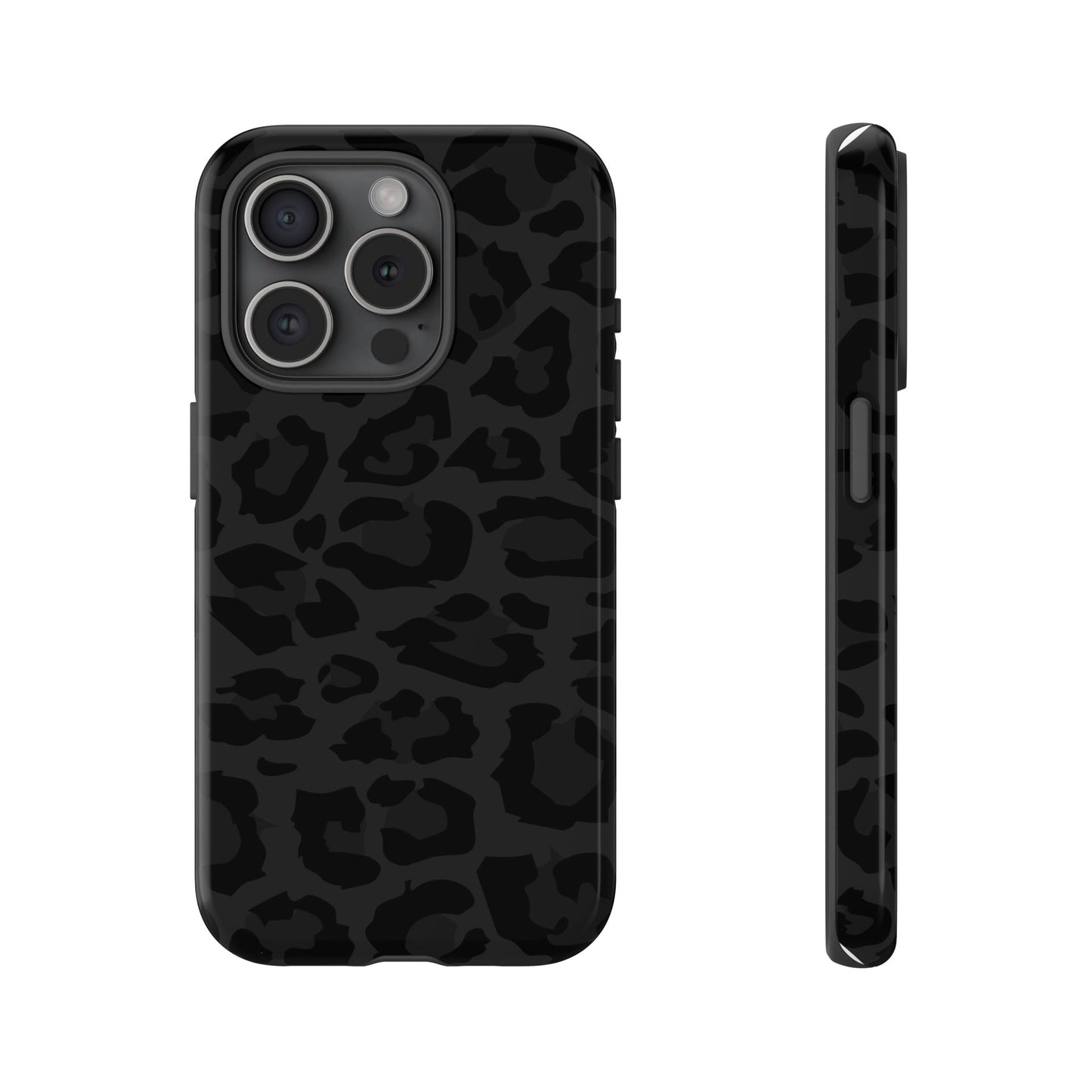 Black Leopard Print Tough Phone Case