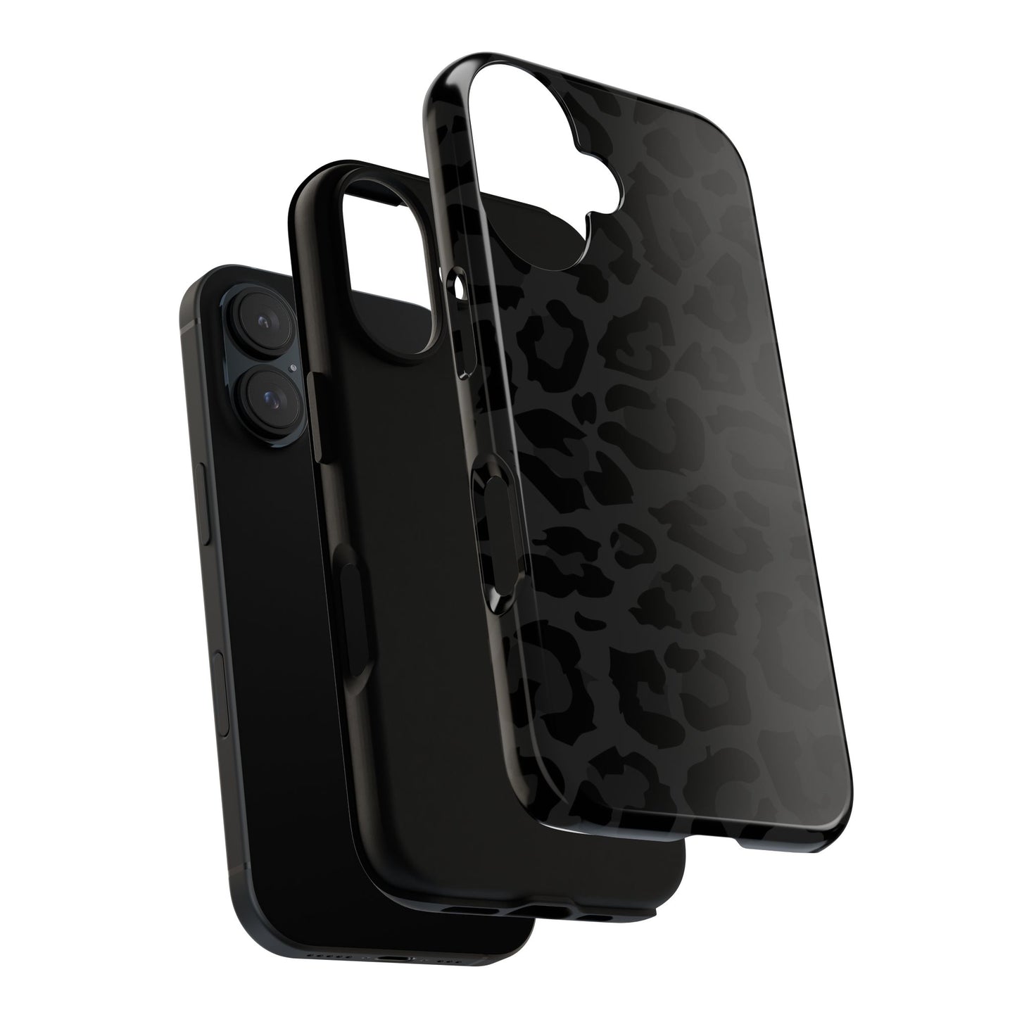 Black Leopard Print Tough Phone Case
