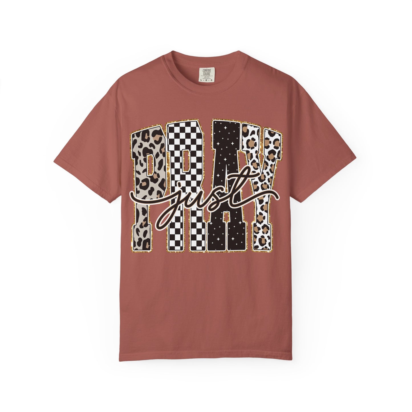 Just Play T-Shirt — Checker & Leopard Graphic Tee
