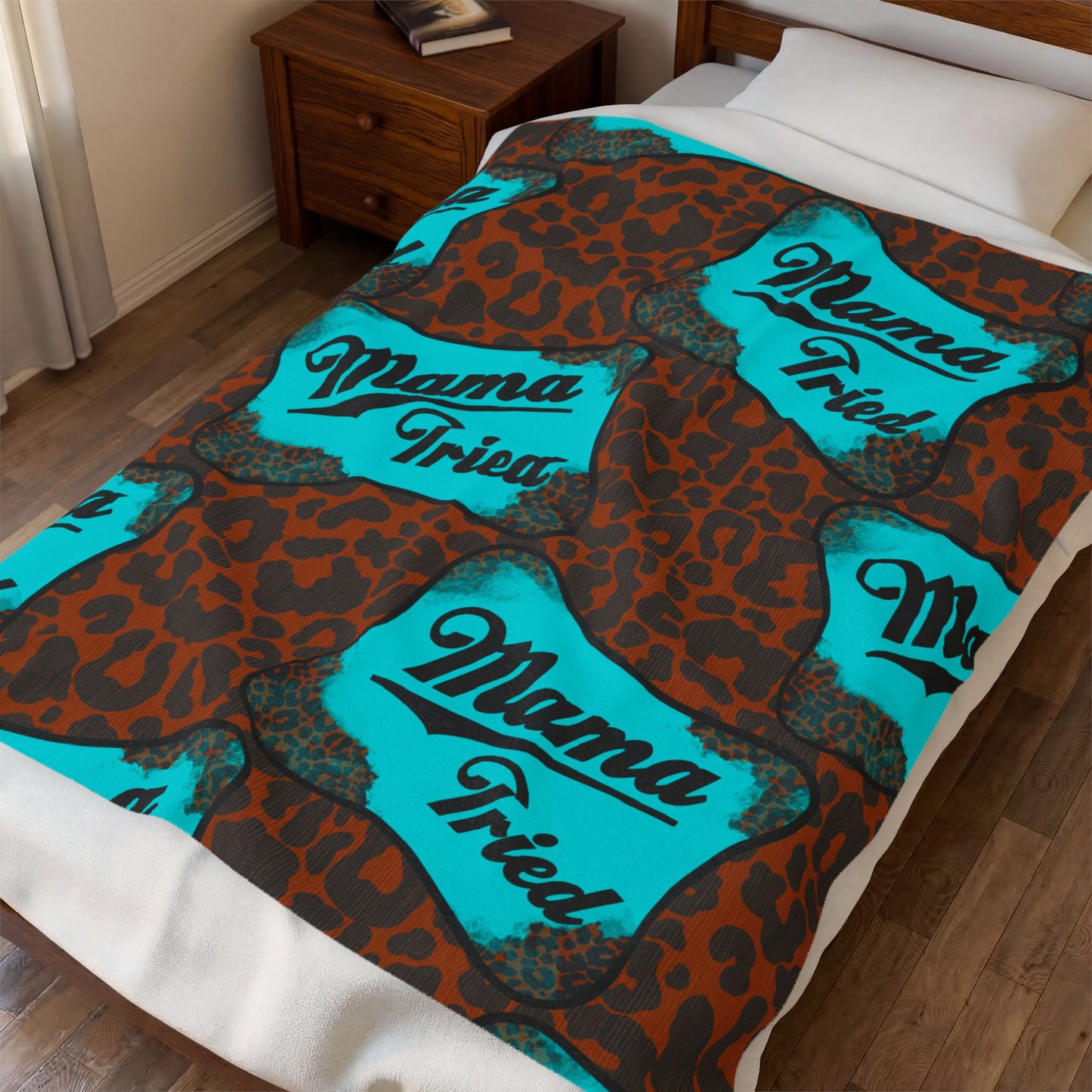 Mama Tried Velveteen Plush Blanket