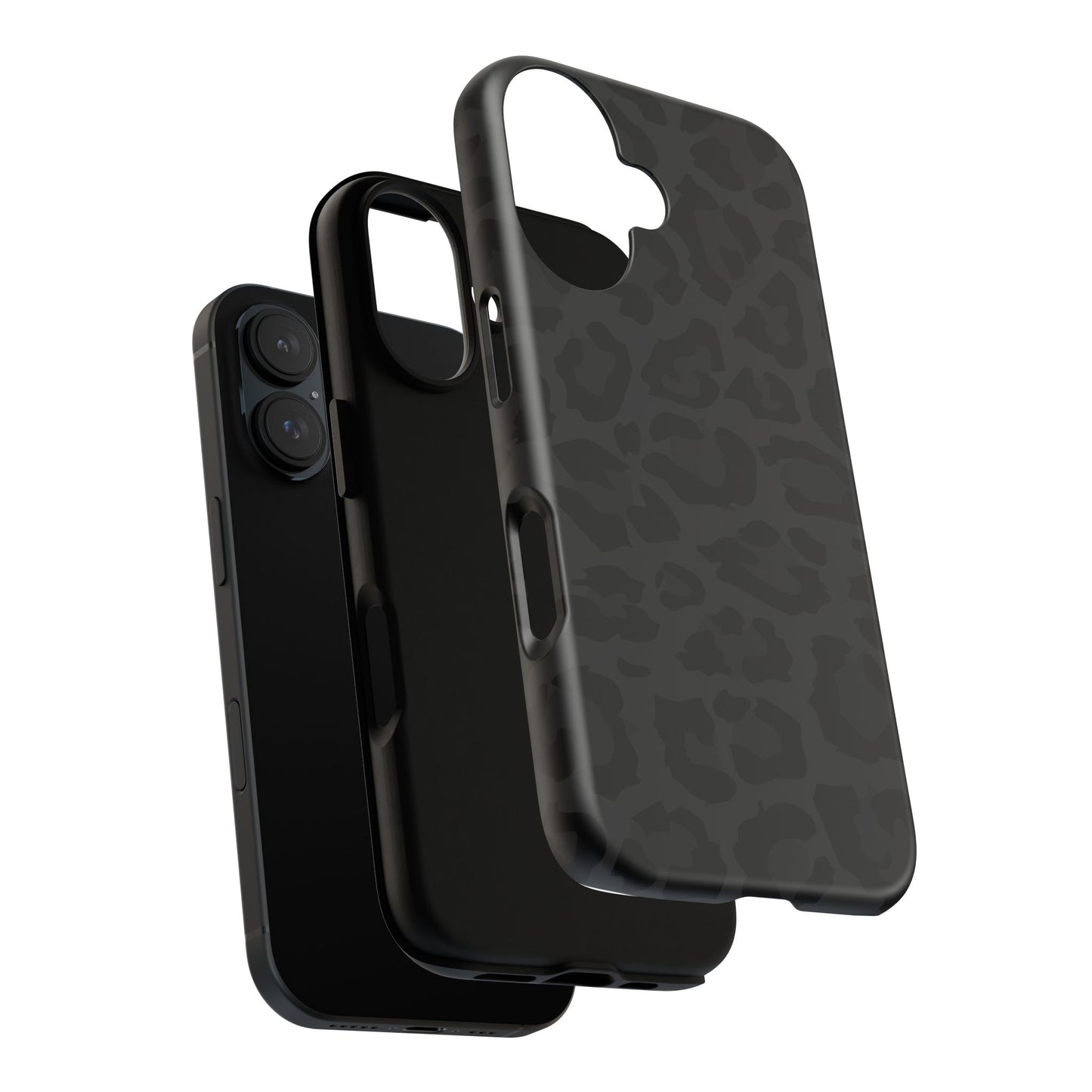 Black Leopard Print Tough Phone Case