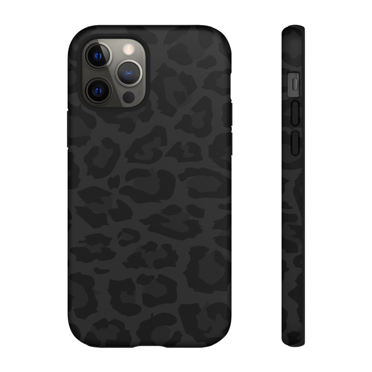 Black Leopard Print Tough Phone Case